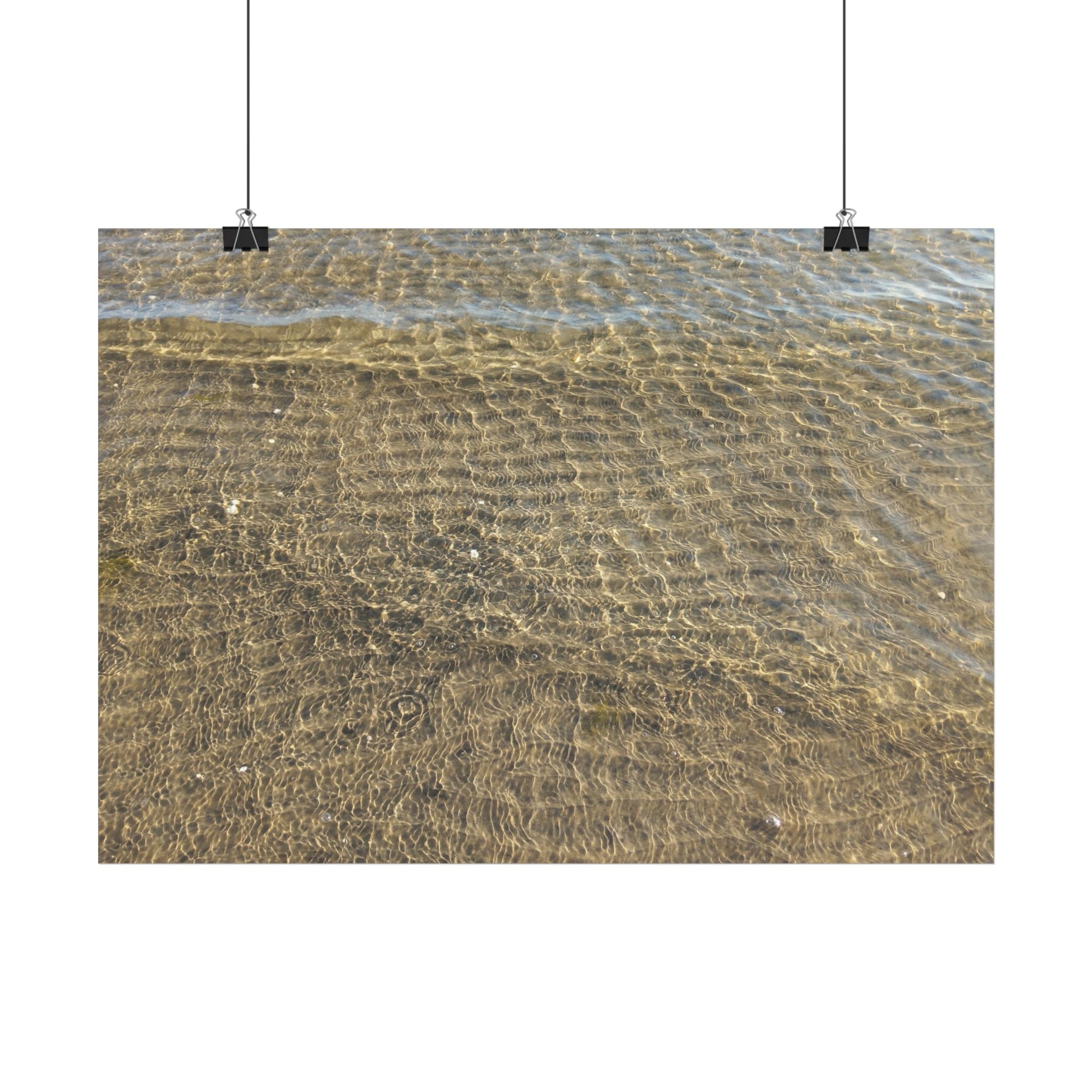 Beach Shoreline Poster – Close-Up Water Ripples Wall Art