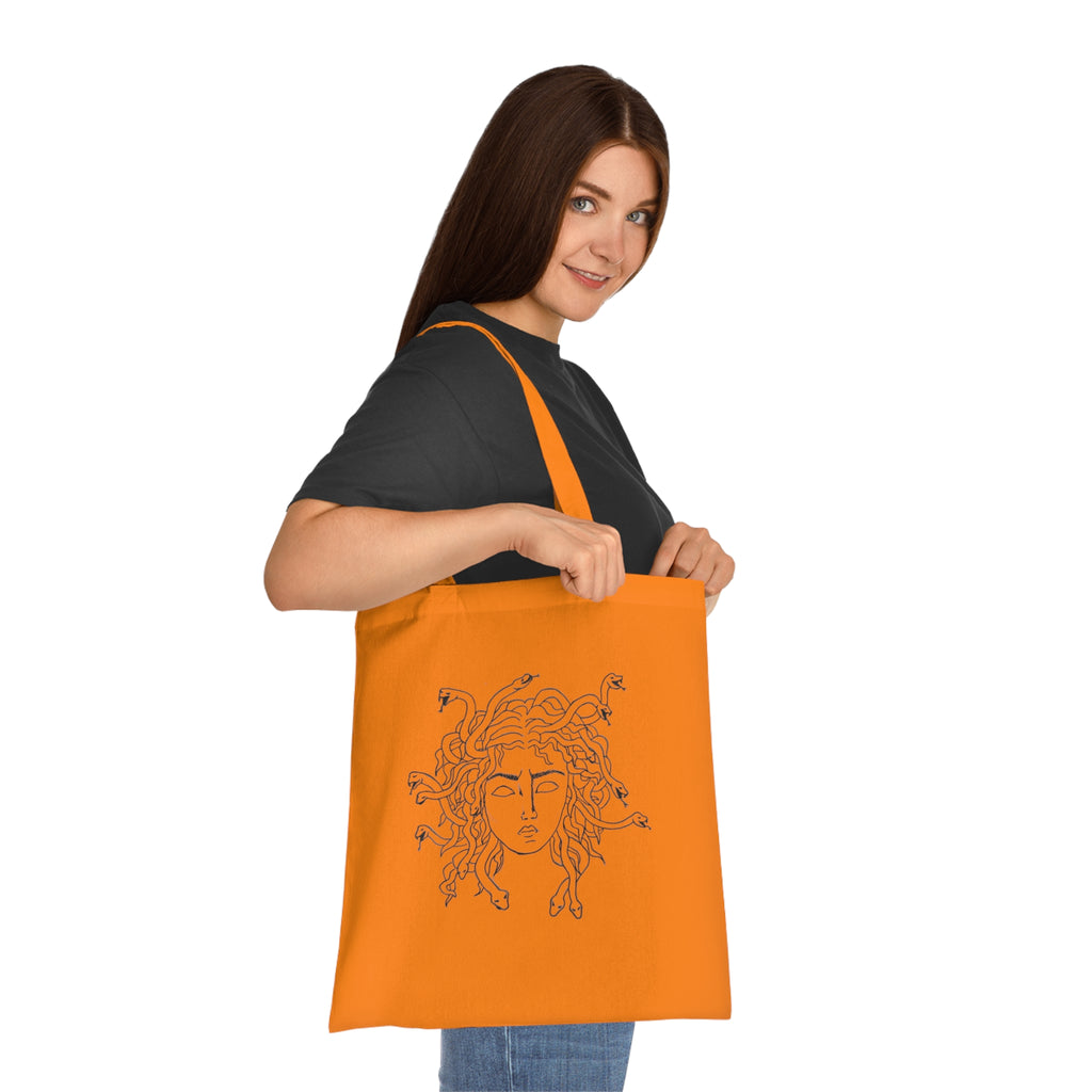 Medusa Line Art Cotton Tote Bag – Mythical Greek Goddess Illustration