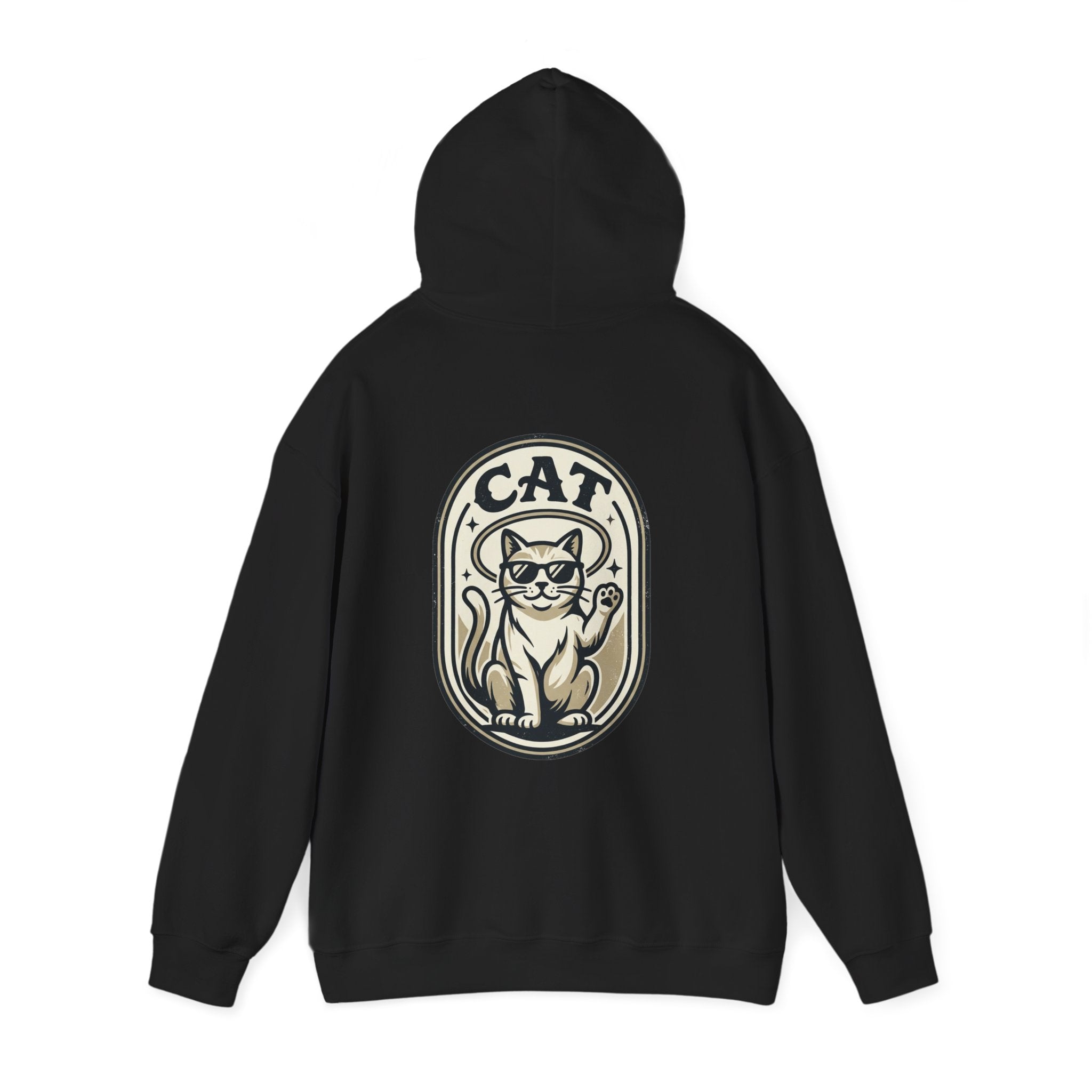 Cat Lucky Paw Hoodie — Retro Cool Cat Graphic Sweatshirt
