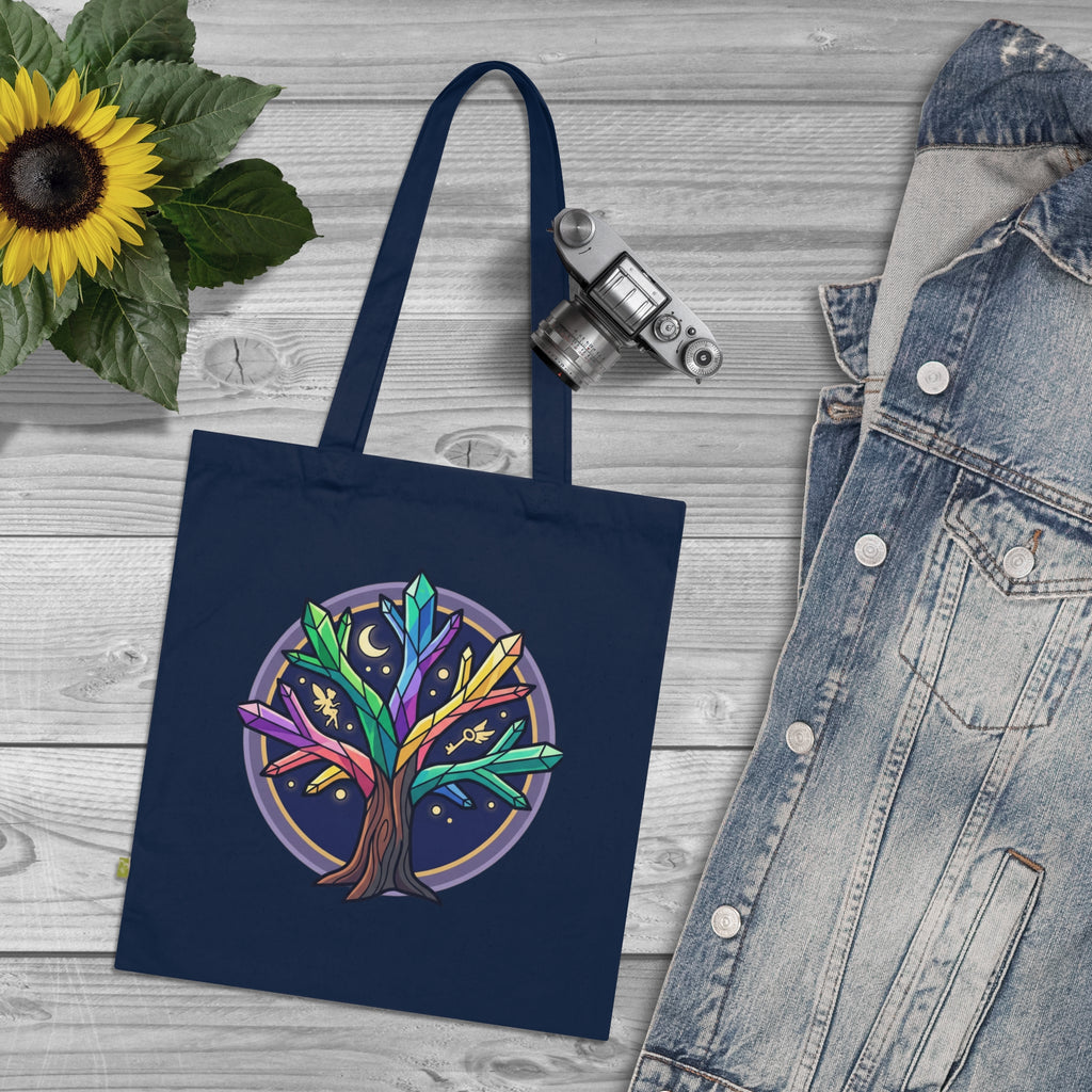 Celestial Tree Organic Cotton Tote Bag — Night Sky Magic Eco Tote