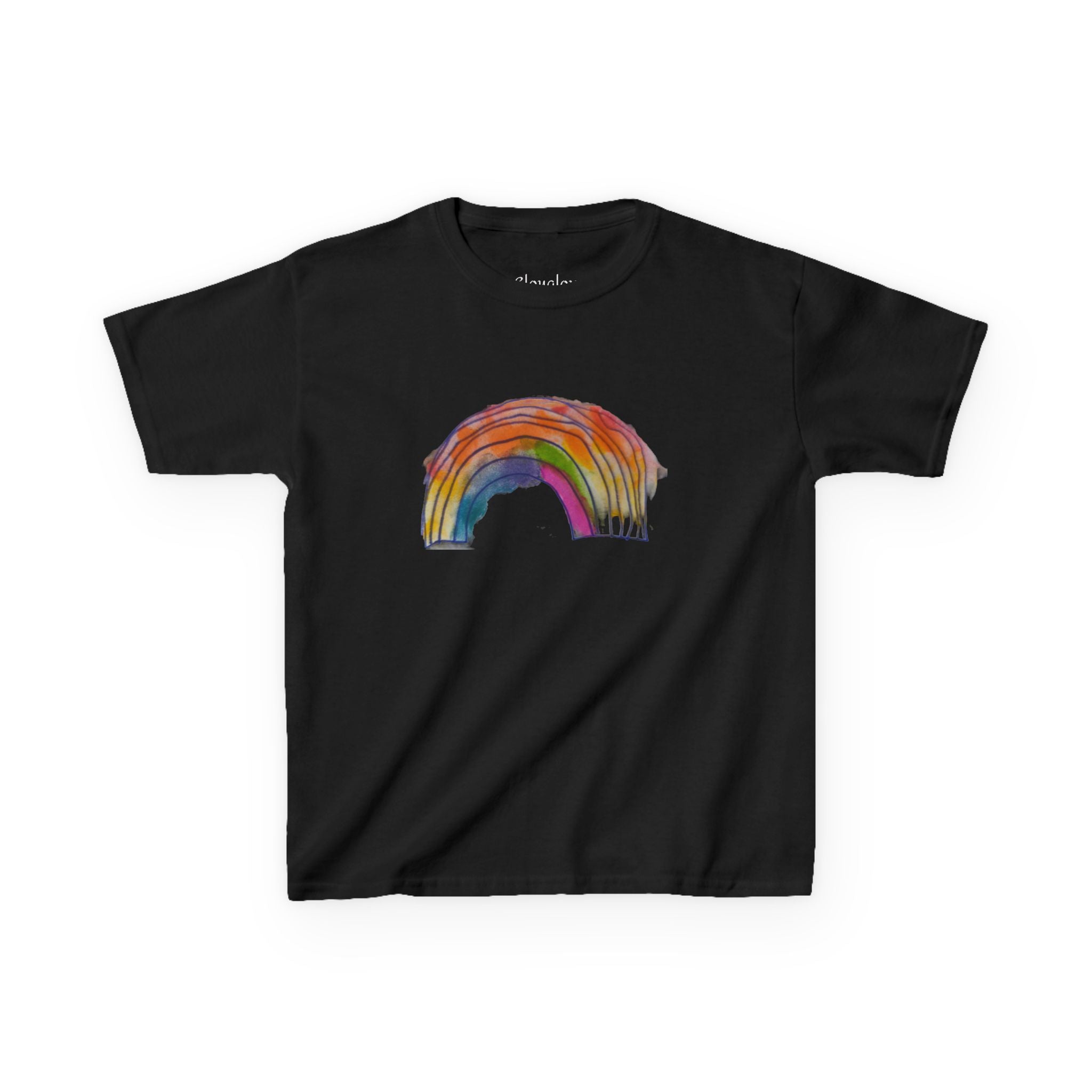 Kids Rainbow T‑Shirt — Hand‑Drawn Colorful Rainbow Tee for Children