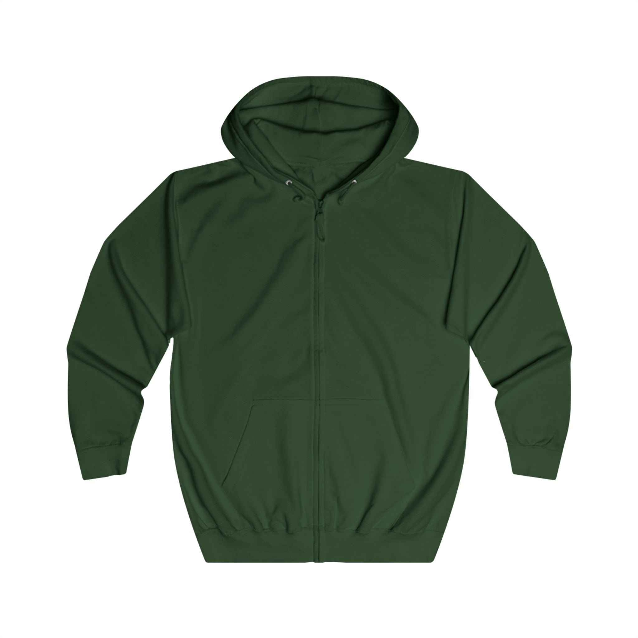Zip Hoodie with Inspirational Back Text — "Change mindset • Follow your nature"