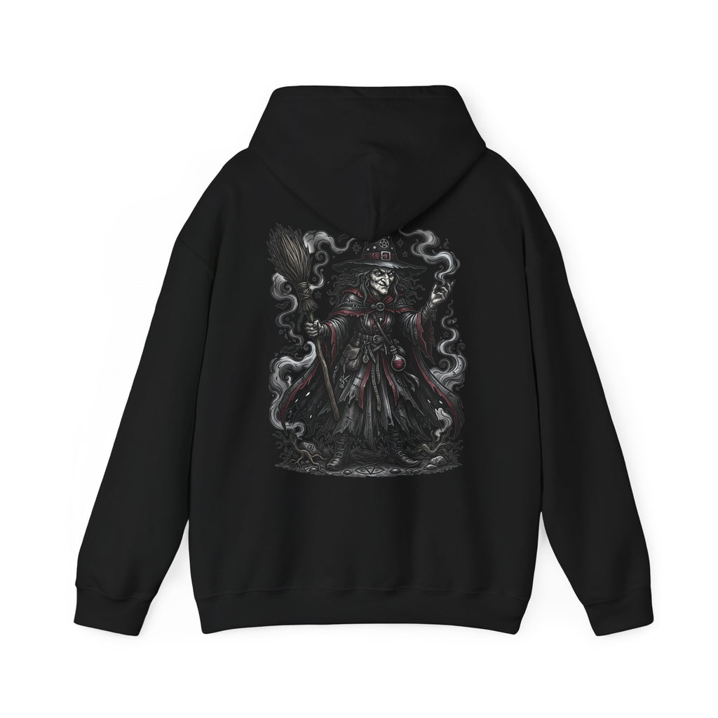Witch Hunter Hoodie — Dark Fantasy Grim Reaper Back Graphic