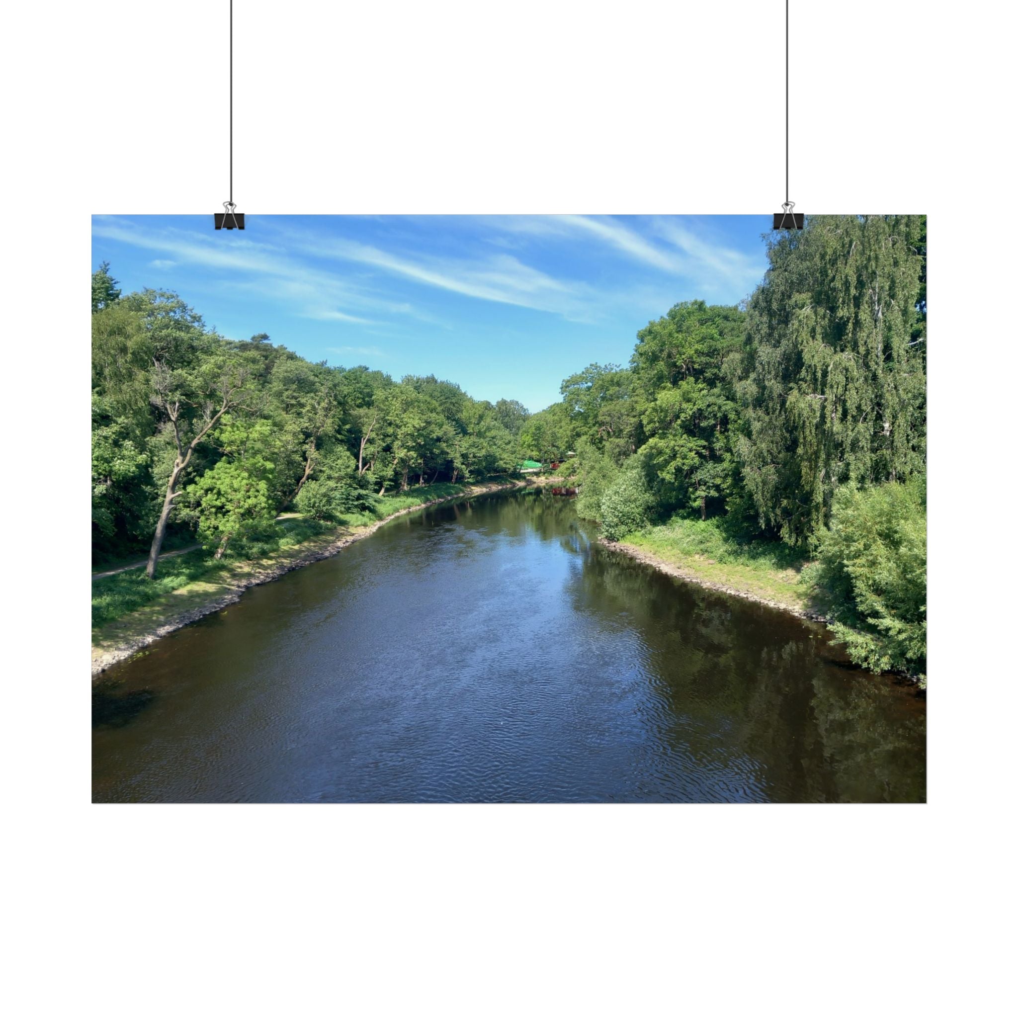 River Landscape Poster — Serene European Nature Wall Art