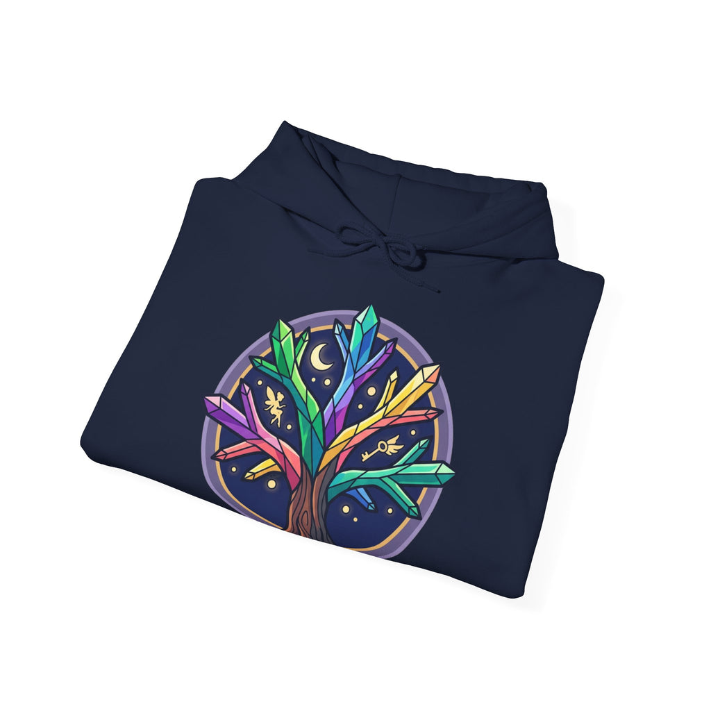 Mystical Tree of Life Hoodie — Celestial Nature Graphic Sweatshirt