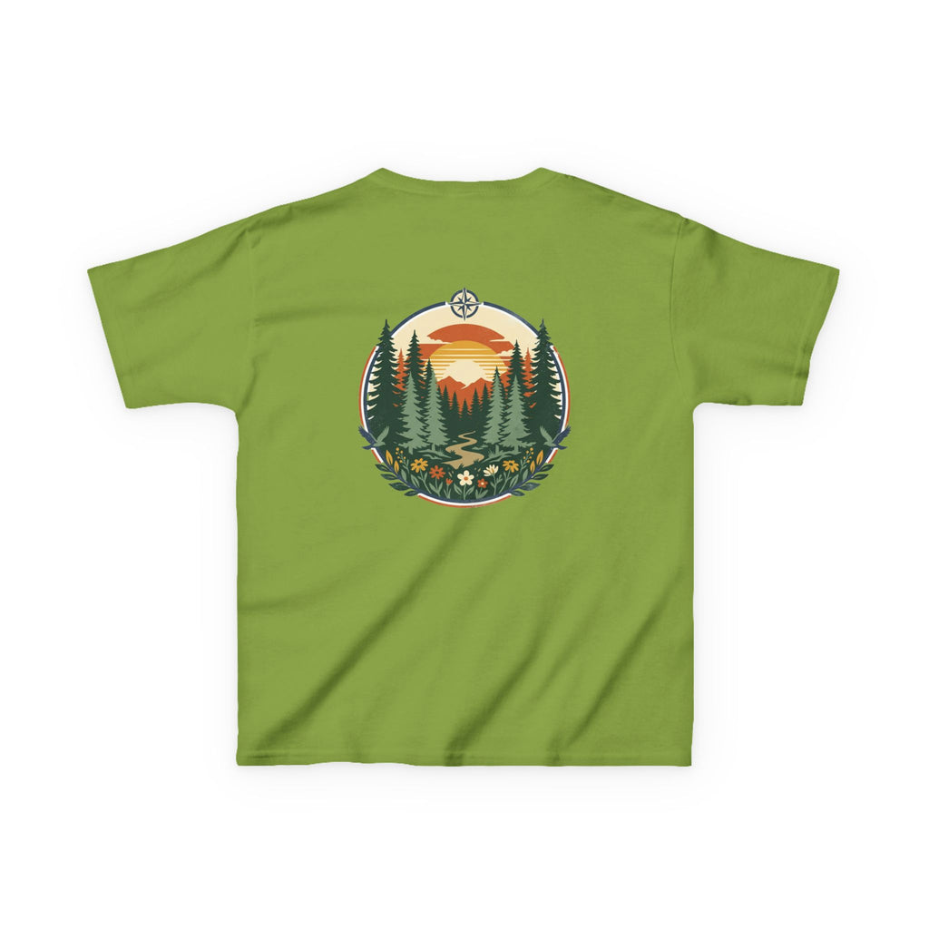 Kids Tee — Retro Forest Sunset Graphic