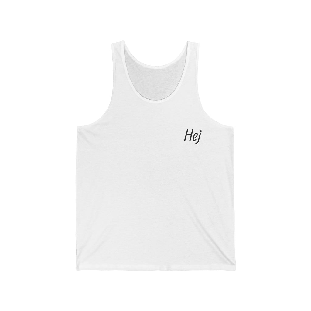 Hej Då Minimalist Scandinavian Tank Top | Swedish Phrase Graphic