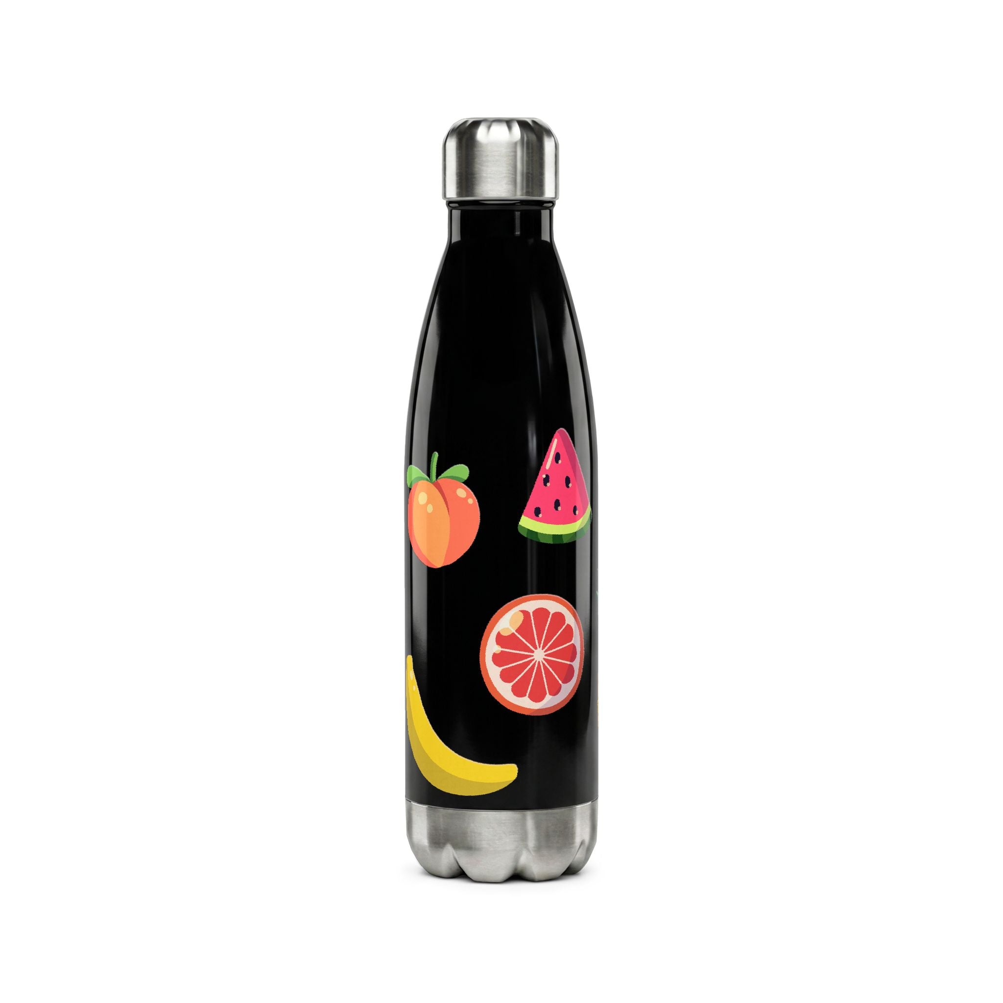 Fruit Pattern Stainless Steel Water Bottle — 17oz Tropical Fruit Design
