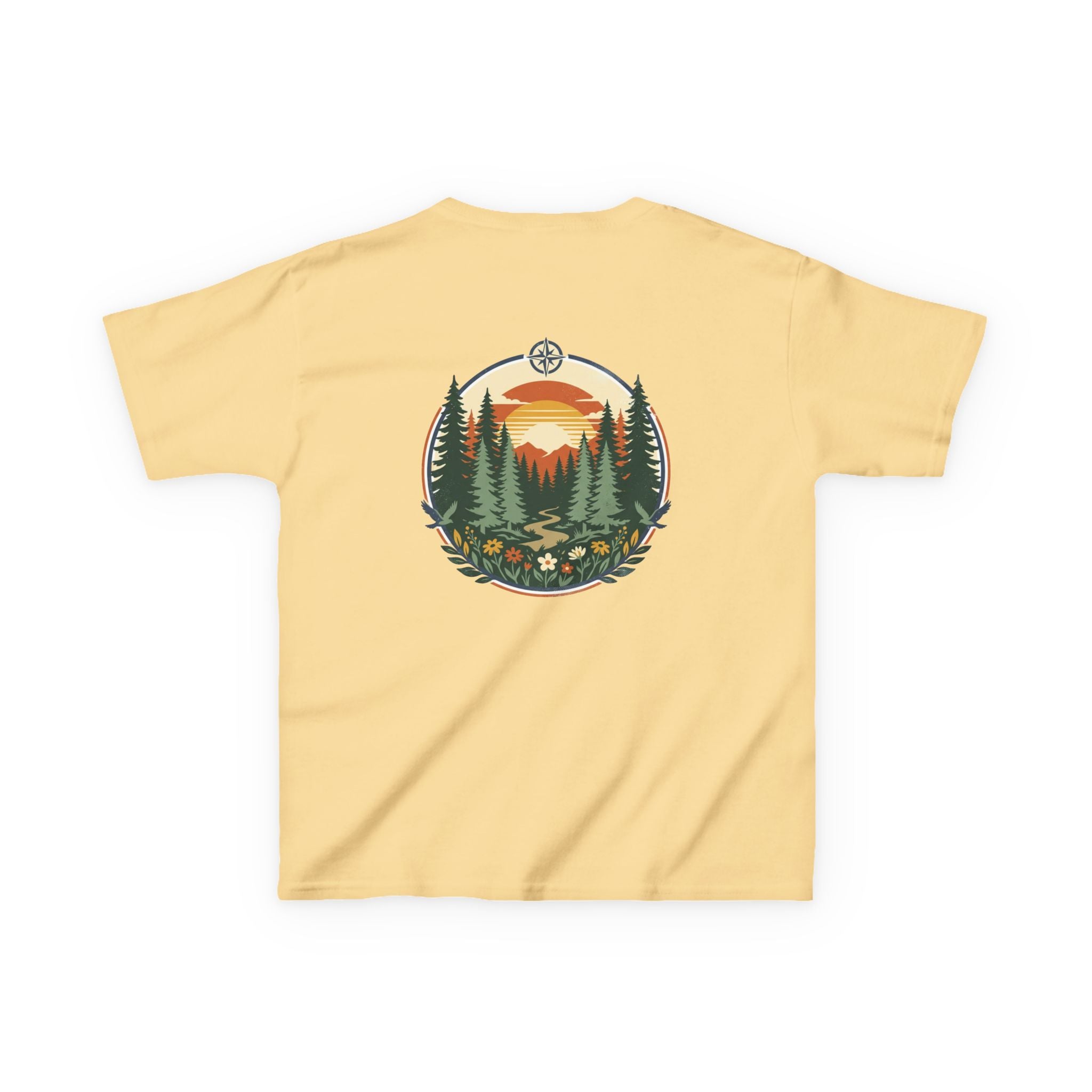 Kids Tee — Retro Forest Sunset Graphic
