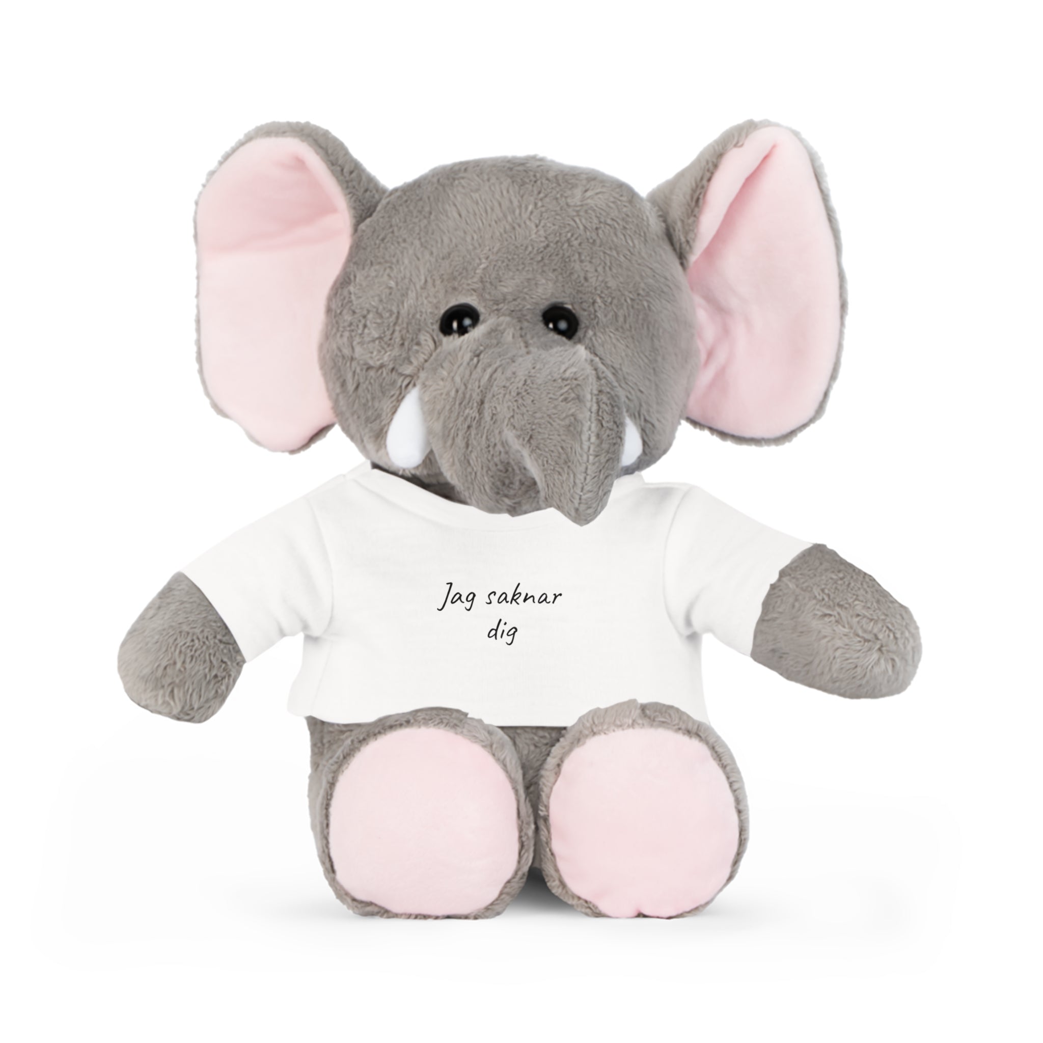 Teddy Bear Plush with 'Jag saknar dig' T‑Shirt — Swedish I Miss You Gift