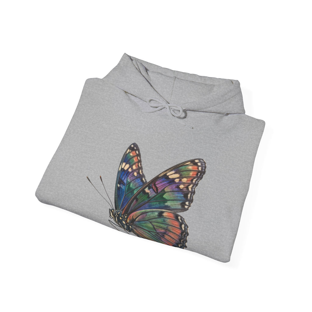 Butterfly Illustration Hoodie — Colorful Monarch Wing Graphic Pullover