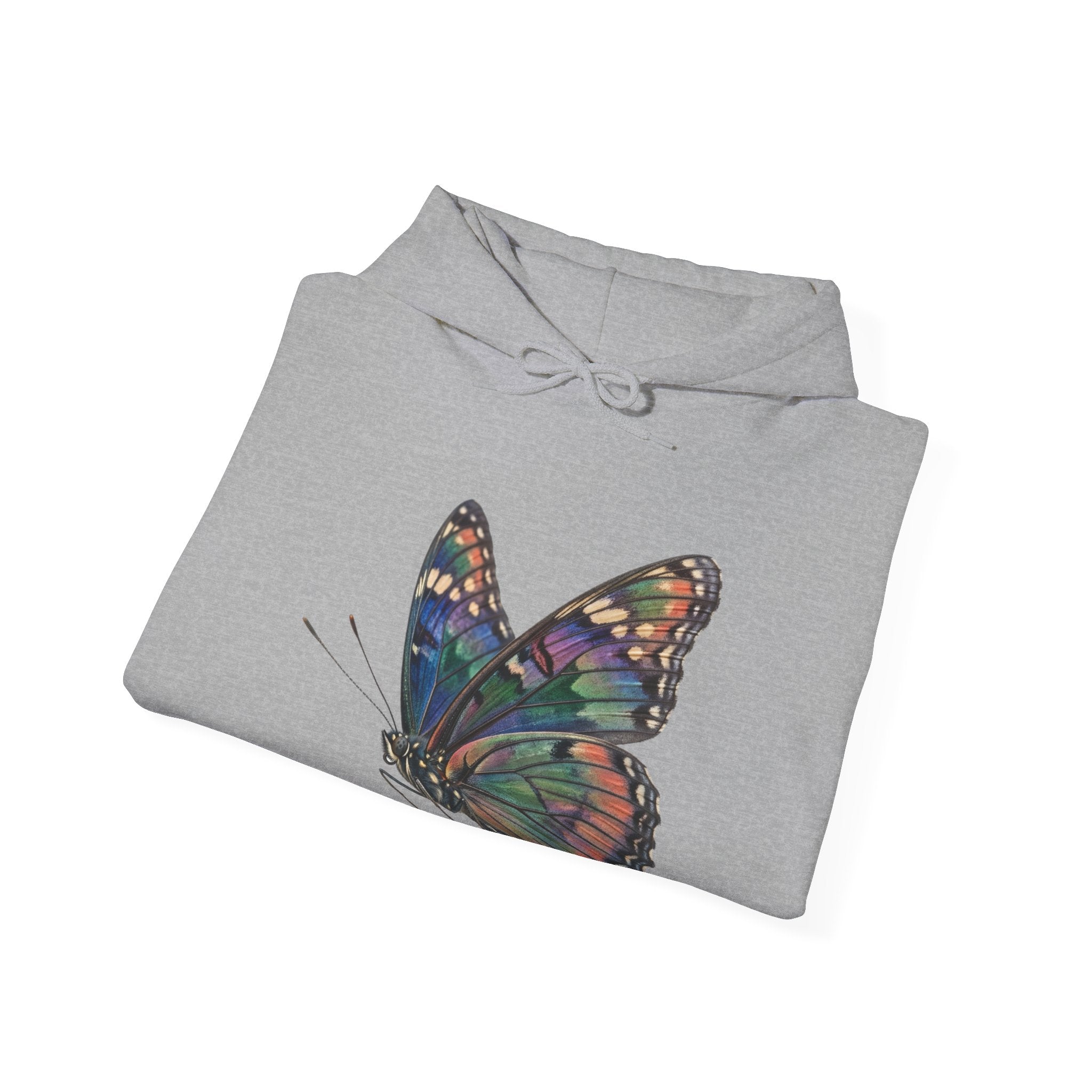 Butterfly Illustration Hoodie — Colorful Monarch Wing Graphic Pullover