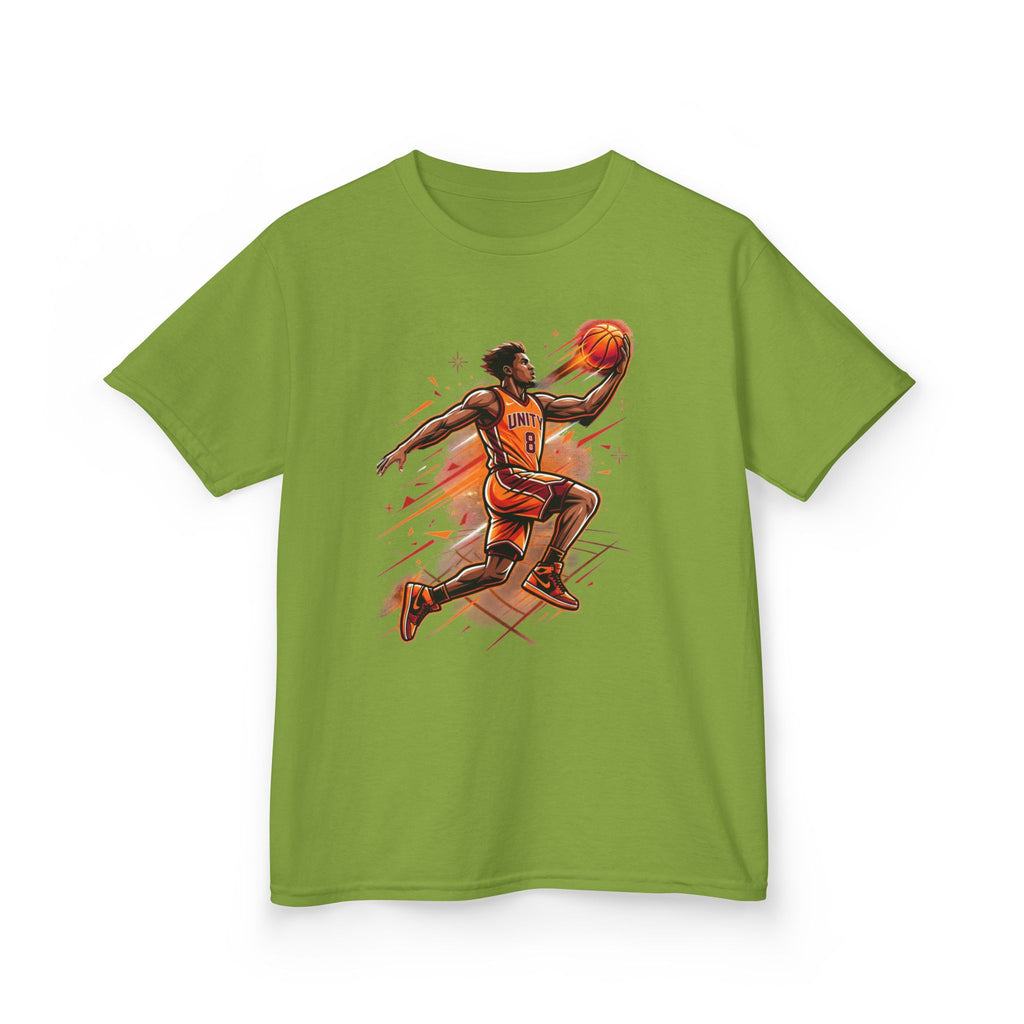 Kids Basketball Player Tee – Slam Dunk Illustration Kids T‑Shirt