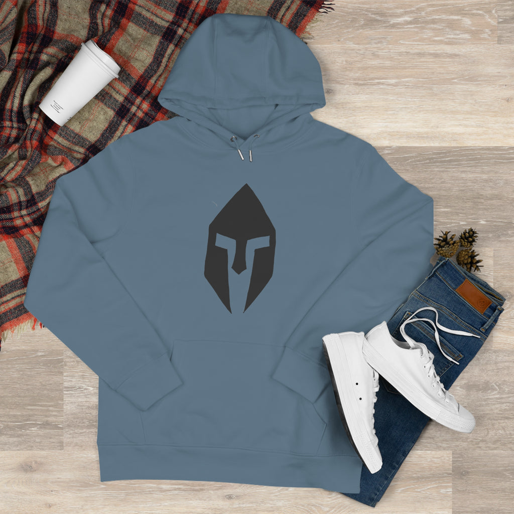 Spartan Helmet Hoodie — Minimal Warrior King Graphic Hooded Sweatshirt