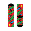 Abstract Colorful Swirl Crew Socks – Bold Red, Green & Blue Sublimation Design