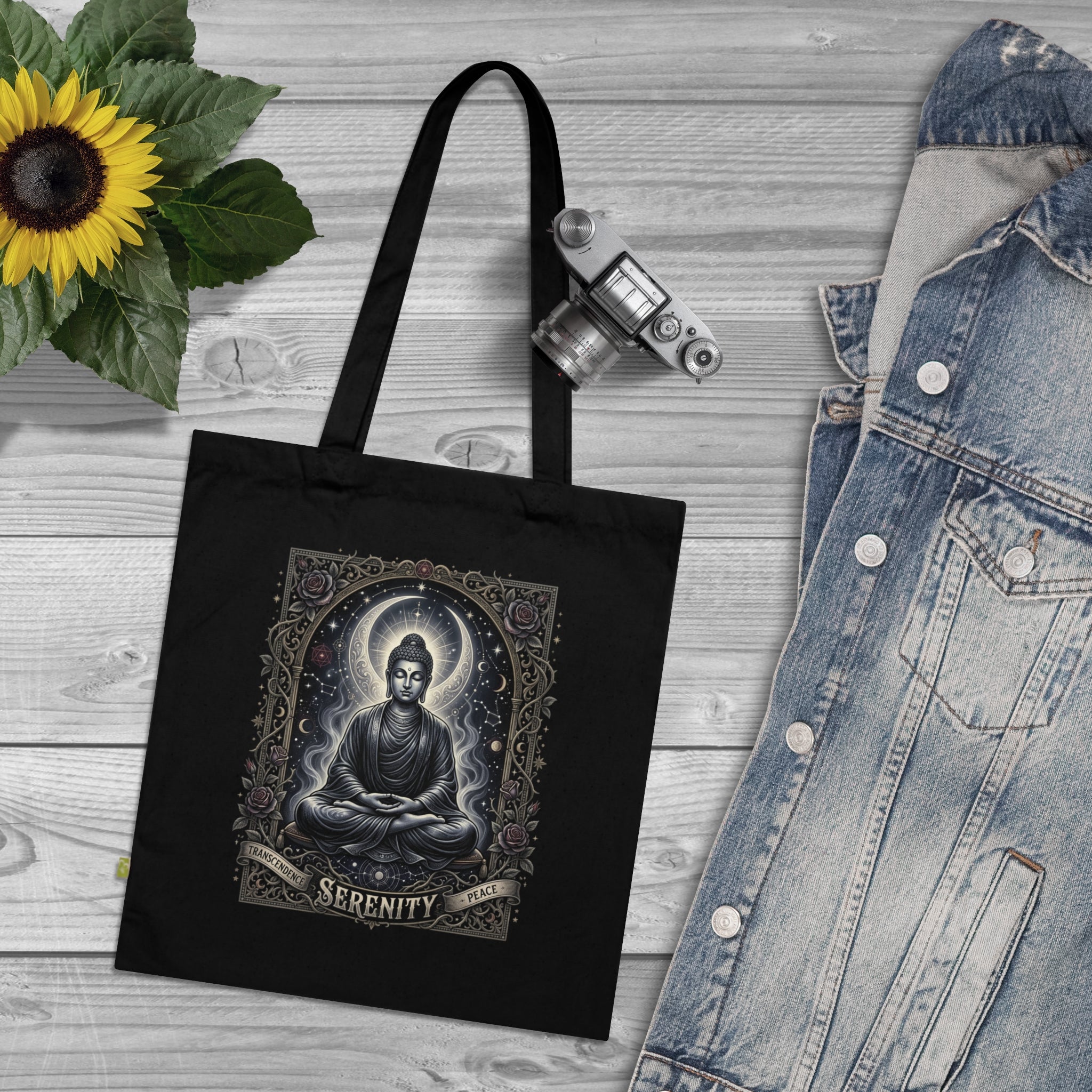 Serenity Buddha Tote Bag — Meditative Zen Organic Cotton Tote