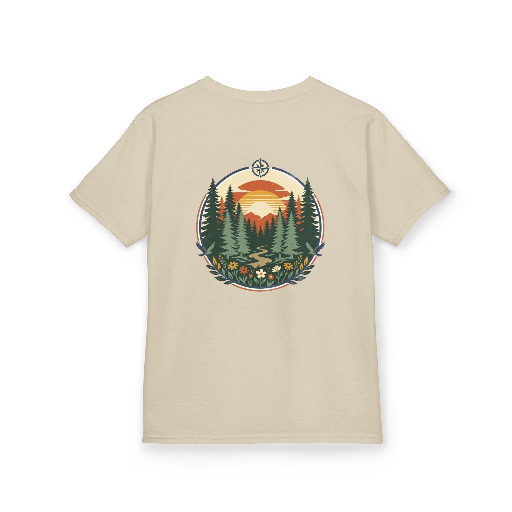 Kids Tee — Retro Forest Sunset Graphic