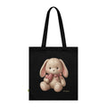 Navy Tote Bag with Cute Plush Bunny Illustration – Kid-Friendly Gift Tote