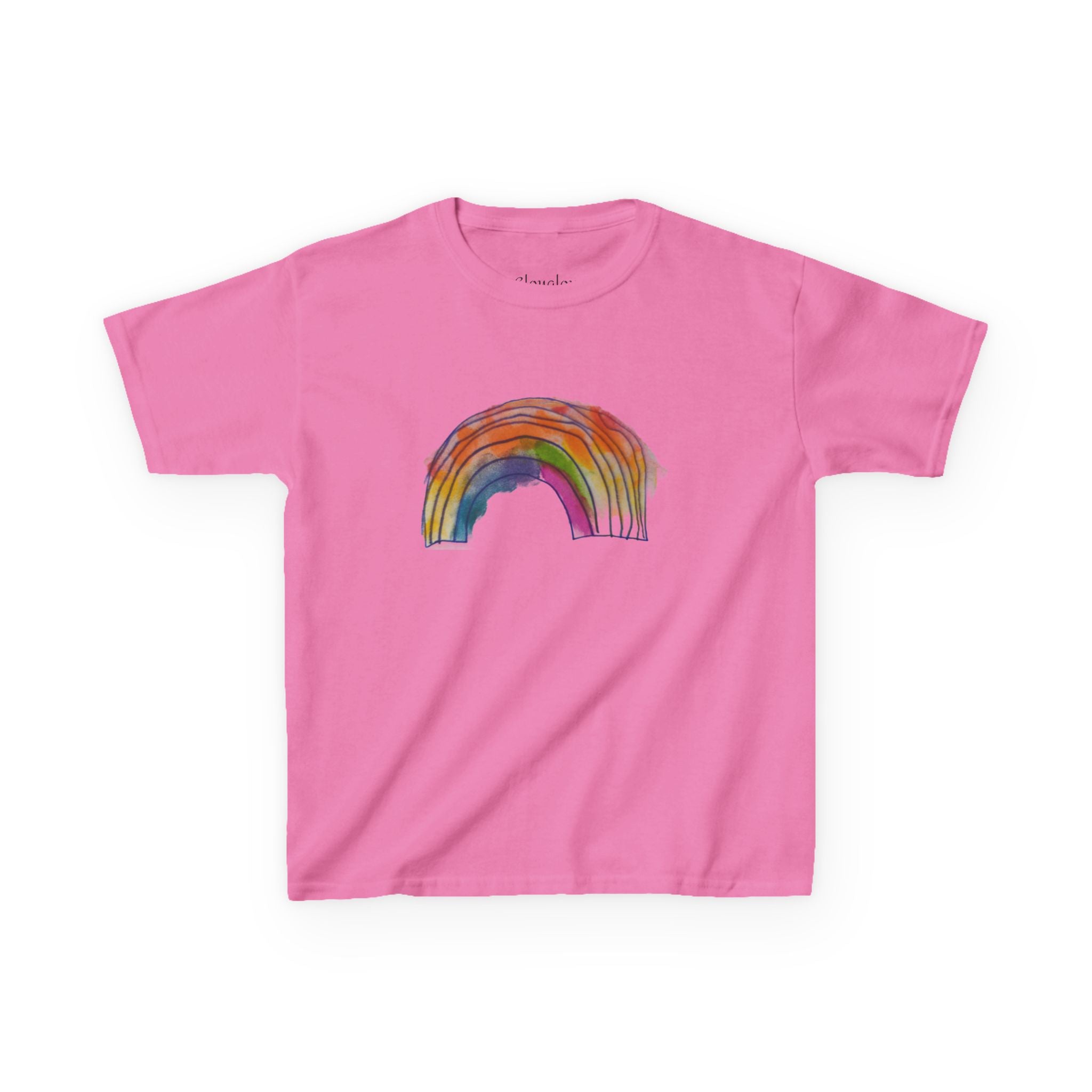 Kids Rainbow T‑Shirt — Hand‑Drawn Colorful Rainbow Tee for Children