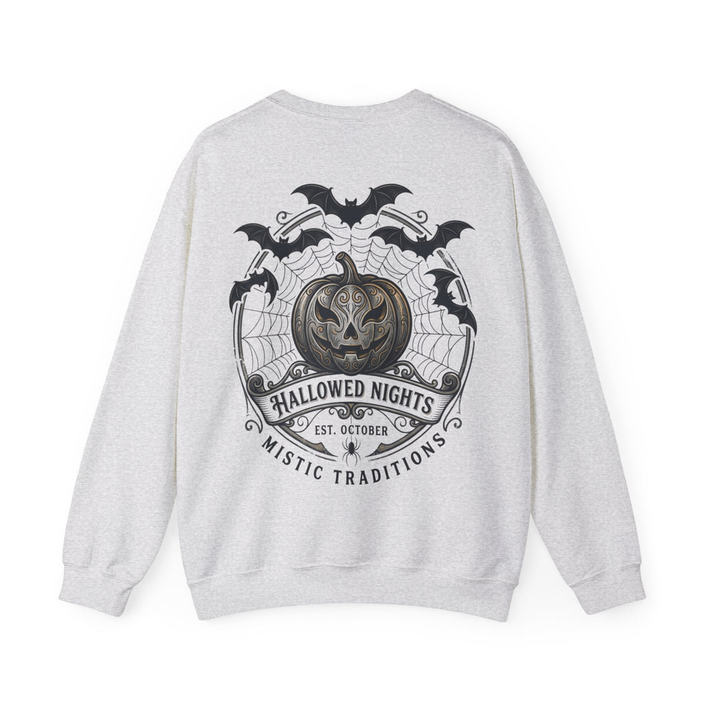 Halloween Pumpkin Crewneck Sweatshirt — "Hallowed Nights" Mystic Traditions
