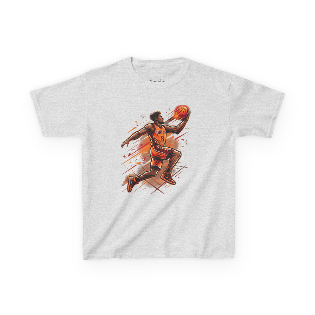 Kids Basketball Player Tee – Slam Dunk Illustration Kids T‑Shirt