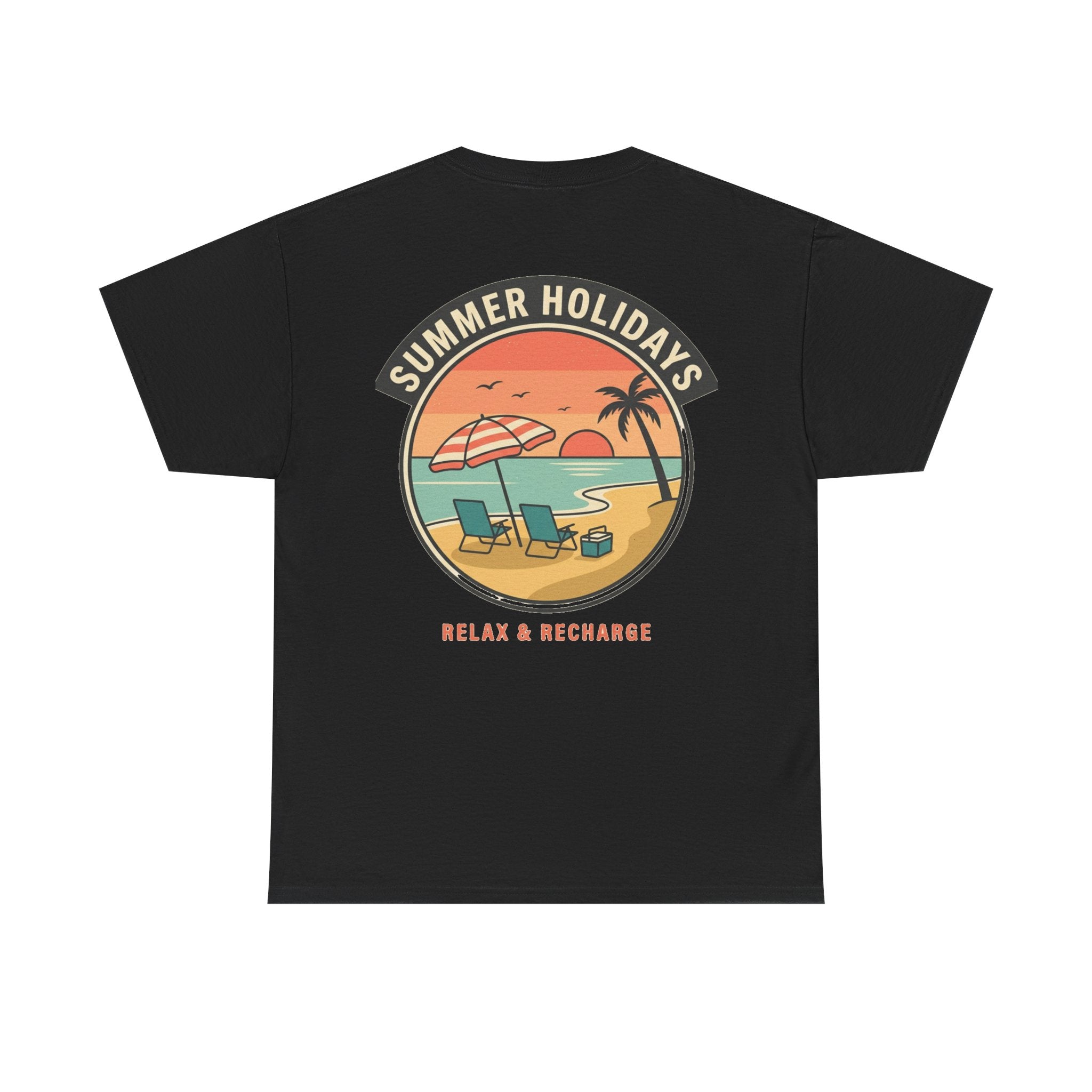 Summer Holidays Beach T‑Shirt — "Relax & Recharge" Graphic Tee