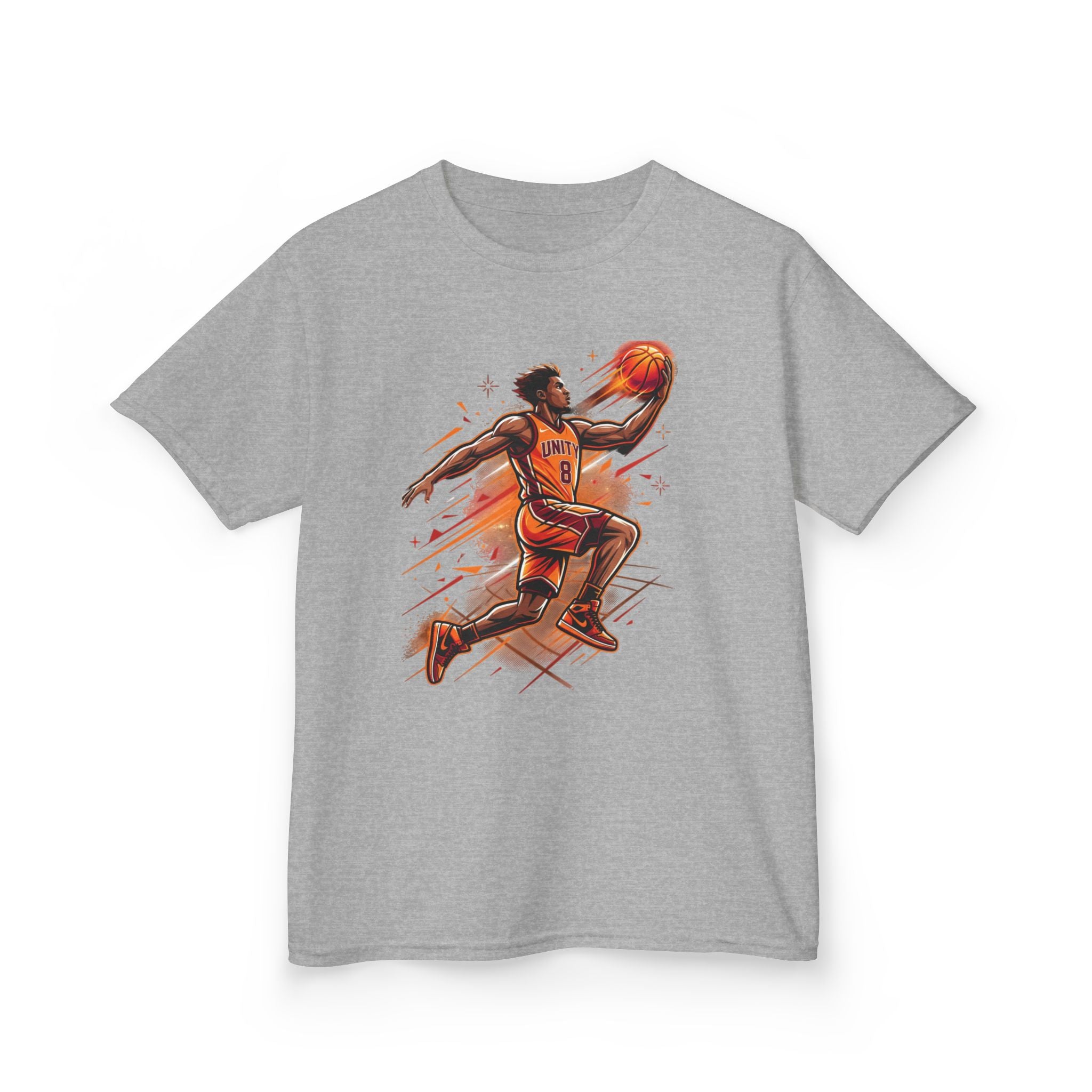 Kids Basketball Player Tee – Slam Dunk Illustration Kids T‑Shirt