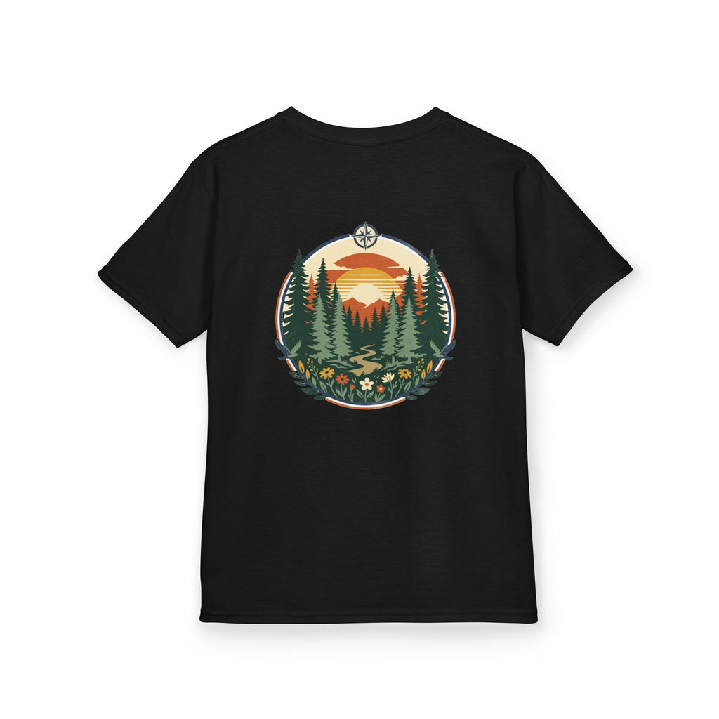 Kids Tee — Retro Forest Sunset Graphic