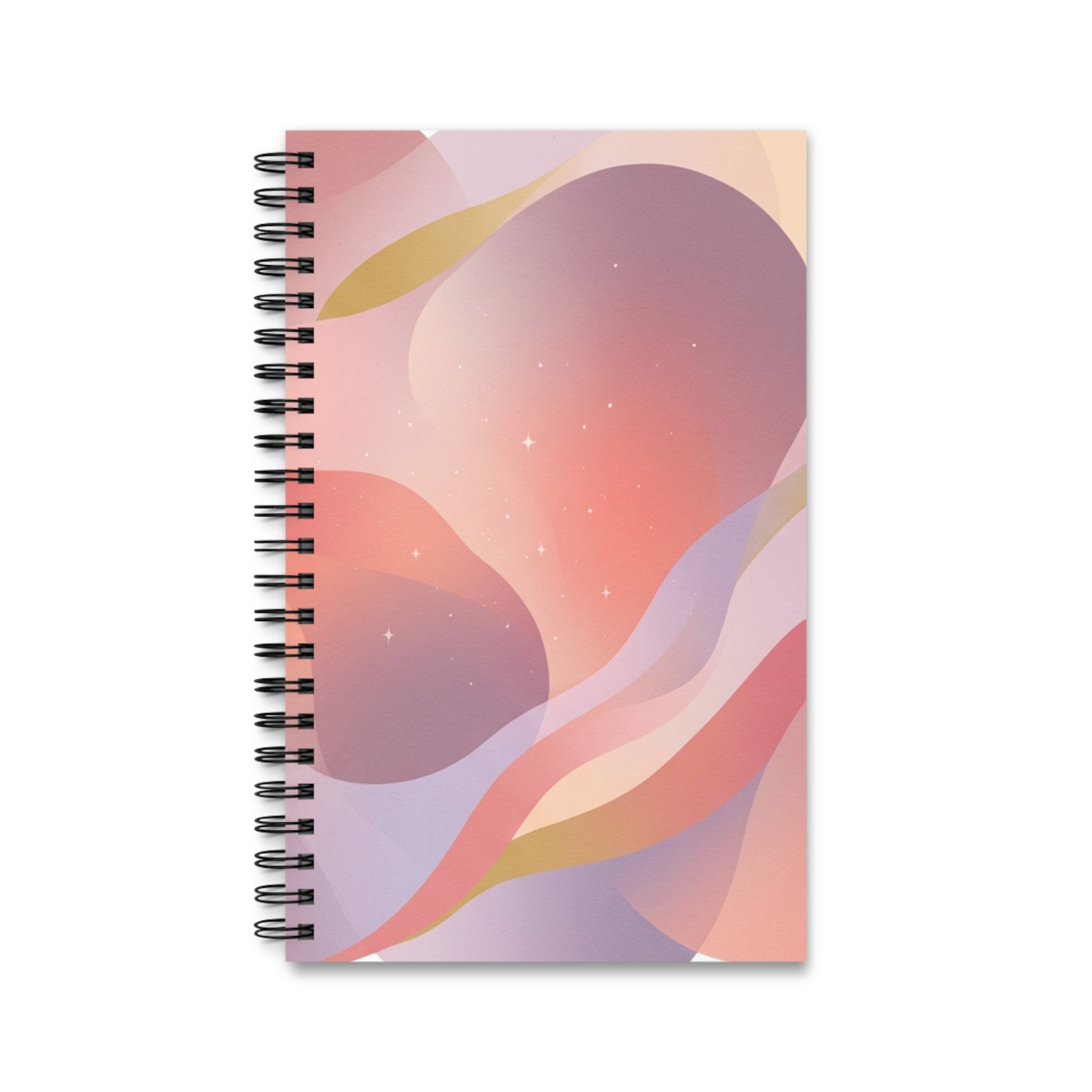 Abstract Sunset Spiral Journal — Pastel Waves Notebook for Notes & Journaling