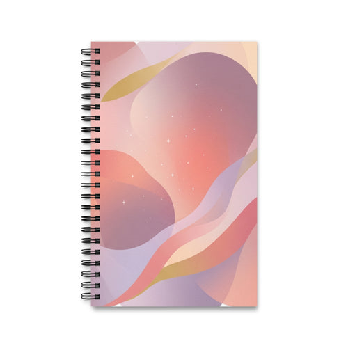 Abstract Sunset Spiral Journal — Pastel Waves Notebook for Notes & Journaling