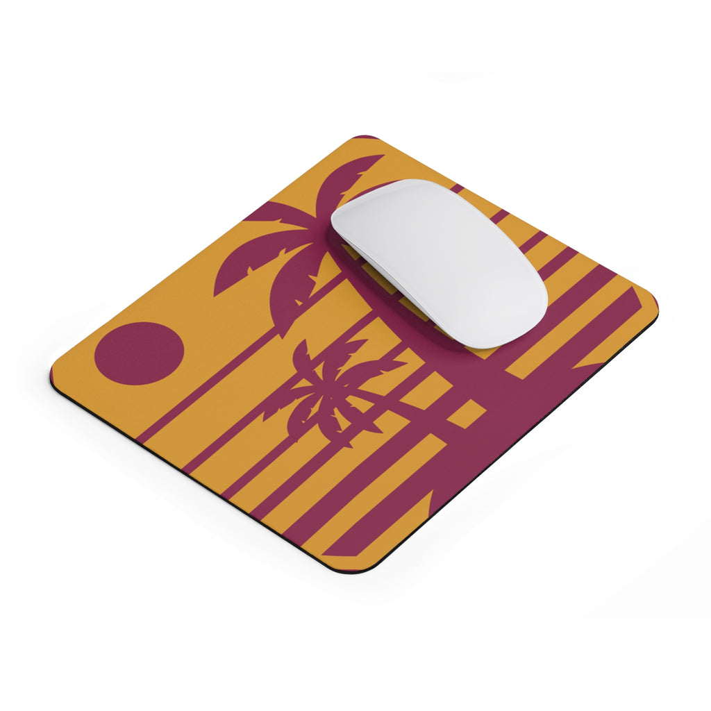 Tropical Sunset Mouse Pad — Retro Palm Beach Desk Mat