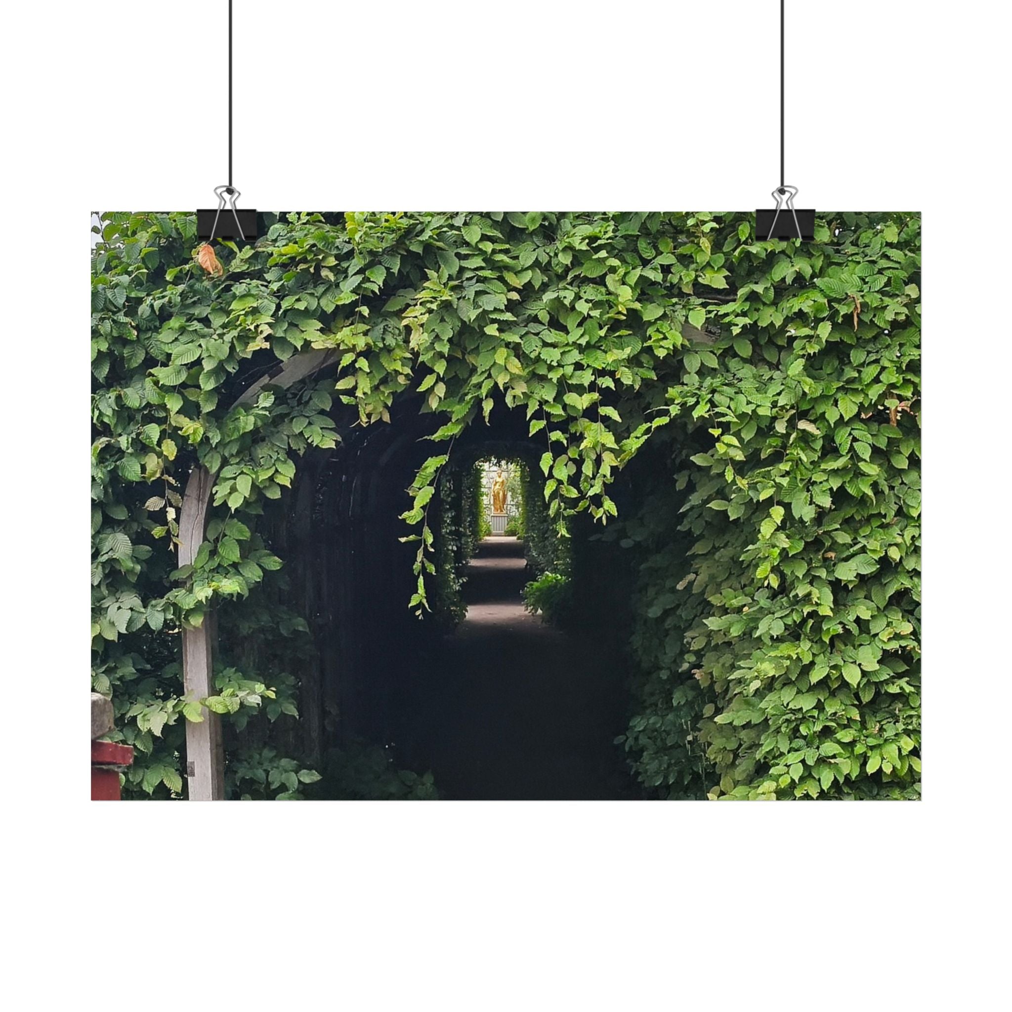 Green Garden Archway Poster — Lush Ivy Tunnel Wall Art