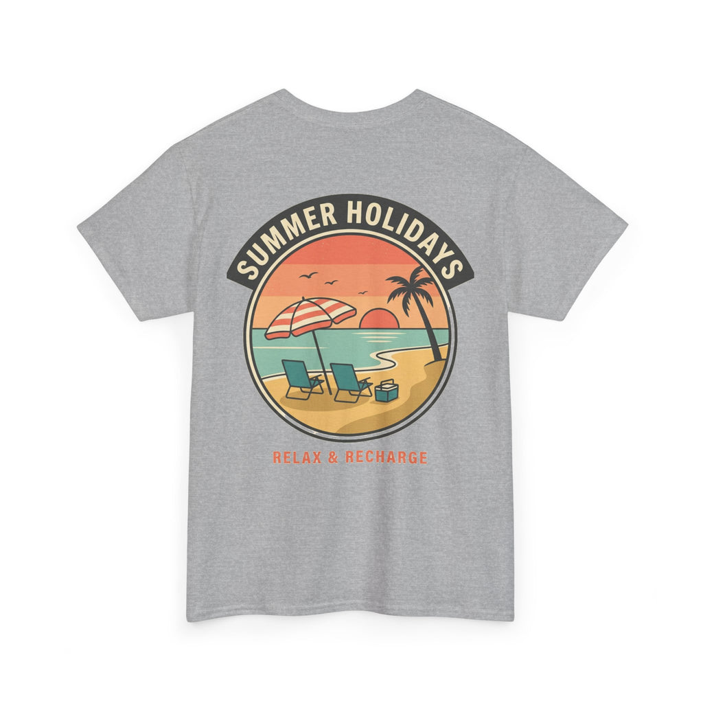 Summer Holidays Beach T‑Shirt — "Relax & Recharge" Graphic Tee