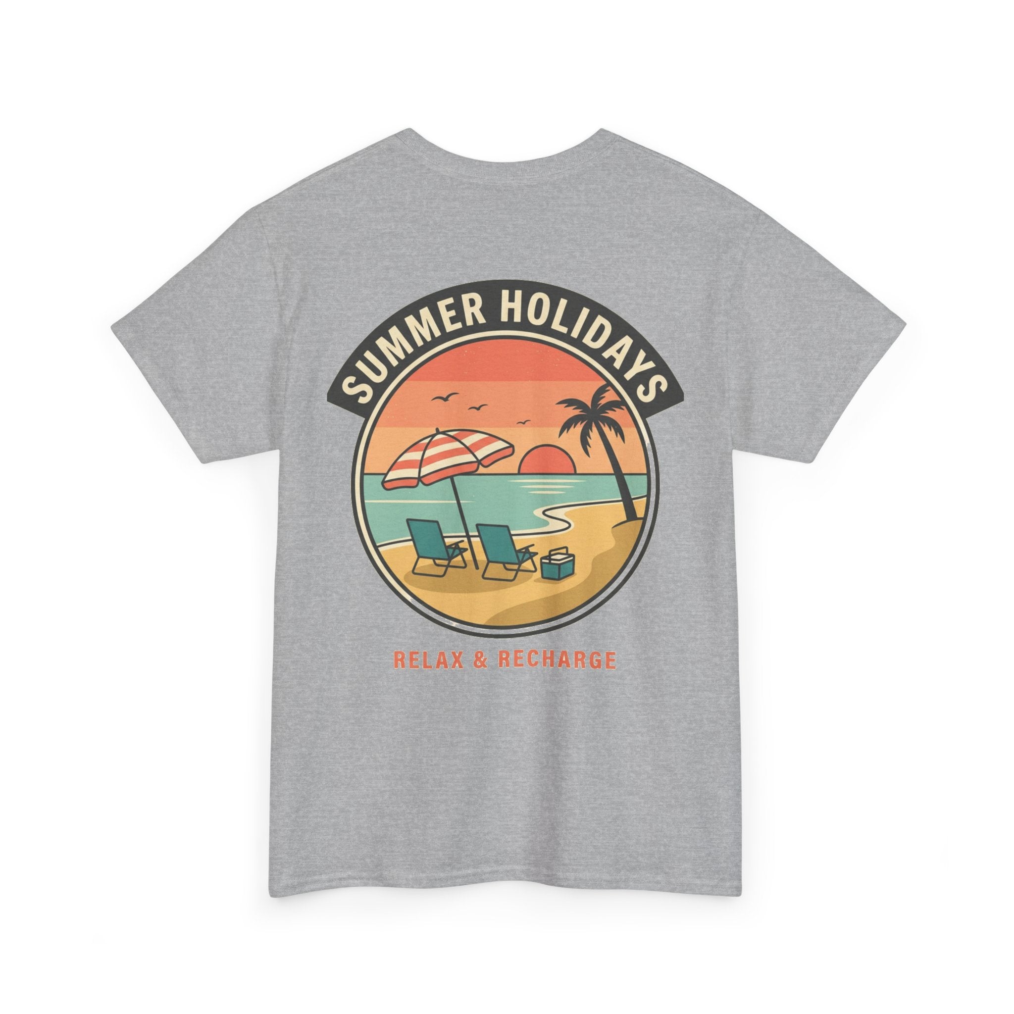 Summer Holidays Beach T‑Shirt — "Relax & Recharge" Graphic Tee