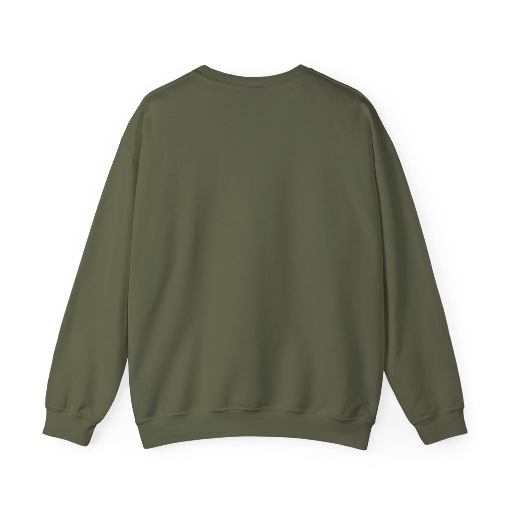 Witch & Black Cat Crewneck Sweatshirt — Halloween Witch Broom Graphic