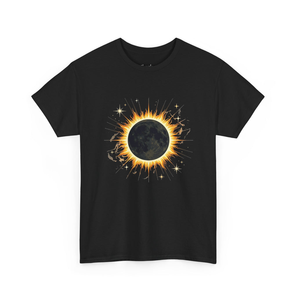 Solar Eclipse Tee — Golden Radiant Moon Graphic T-Shirt