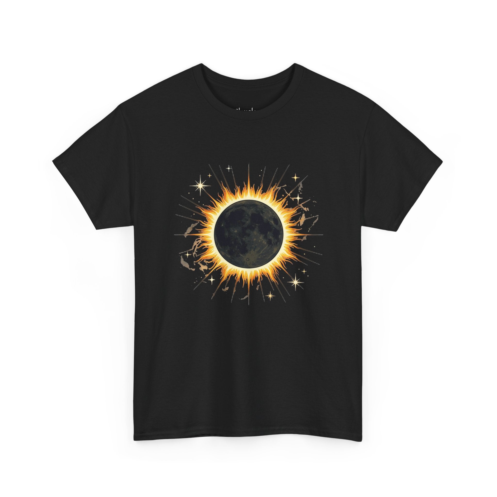 Solar Eclipse Tee — Golden Radiant Moon Graphic T-Shirt