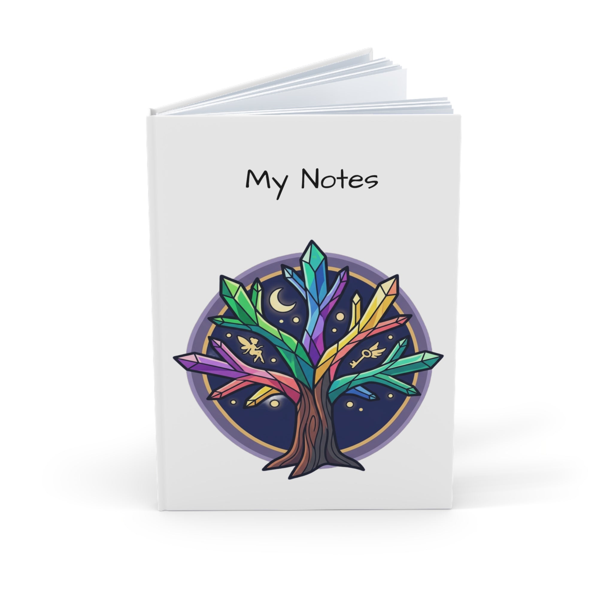 A5 Hardcover Journal — Colorful Crystal Compass Pocket Design