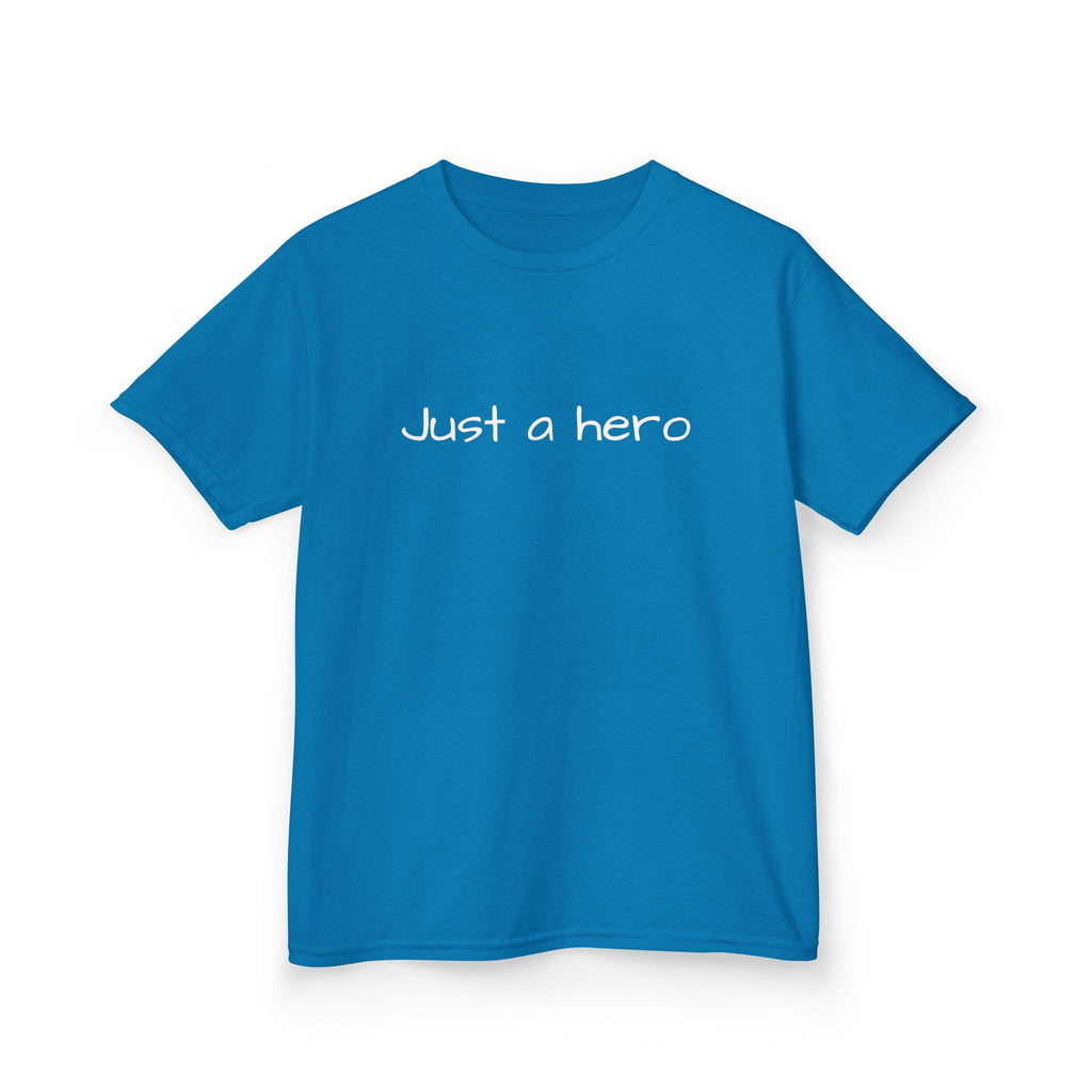 Kids T-Shirt — "Just a hero" Minimalist Children’s Tee, Cute Inspirational Shirt for Boys & Girls, Gift for Kids