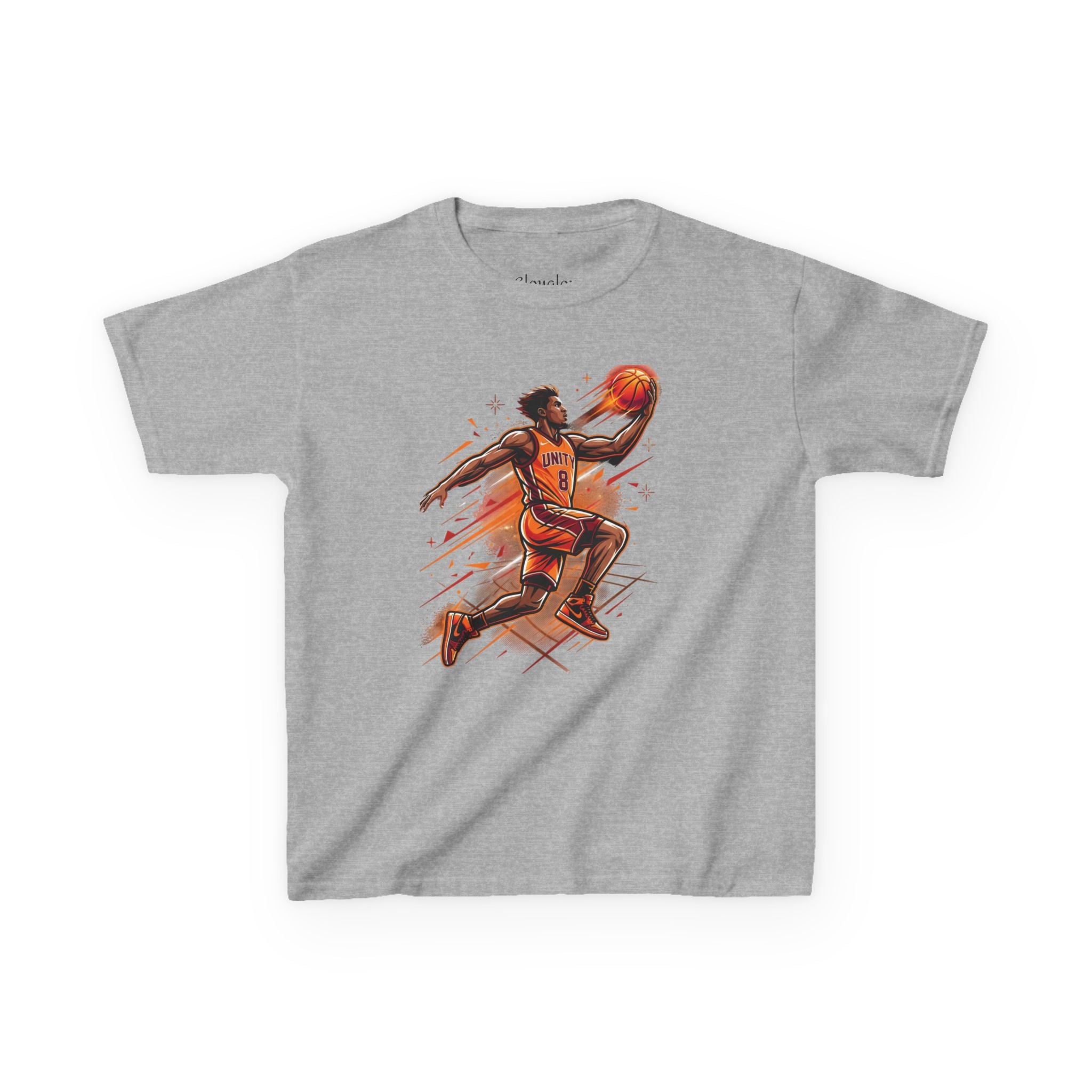 Kids Basketball Player Tee – Slam Dunk Illustration Kids T‑Shirt