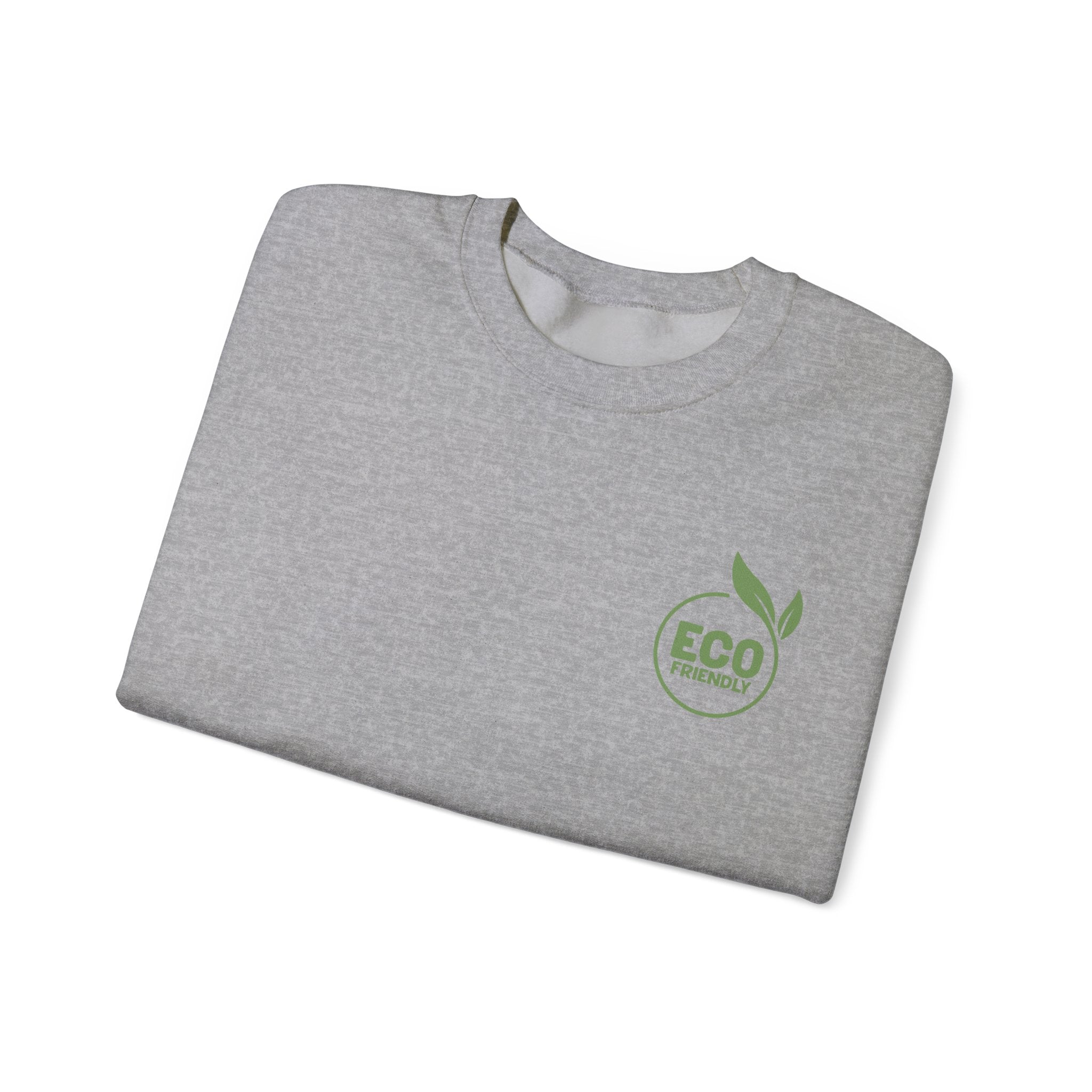 Eco Friendly Crewneck Sweatshirt — Small Green "ECO friendly" Logo