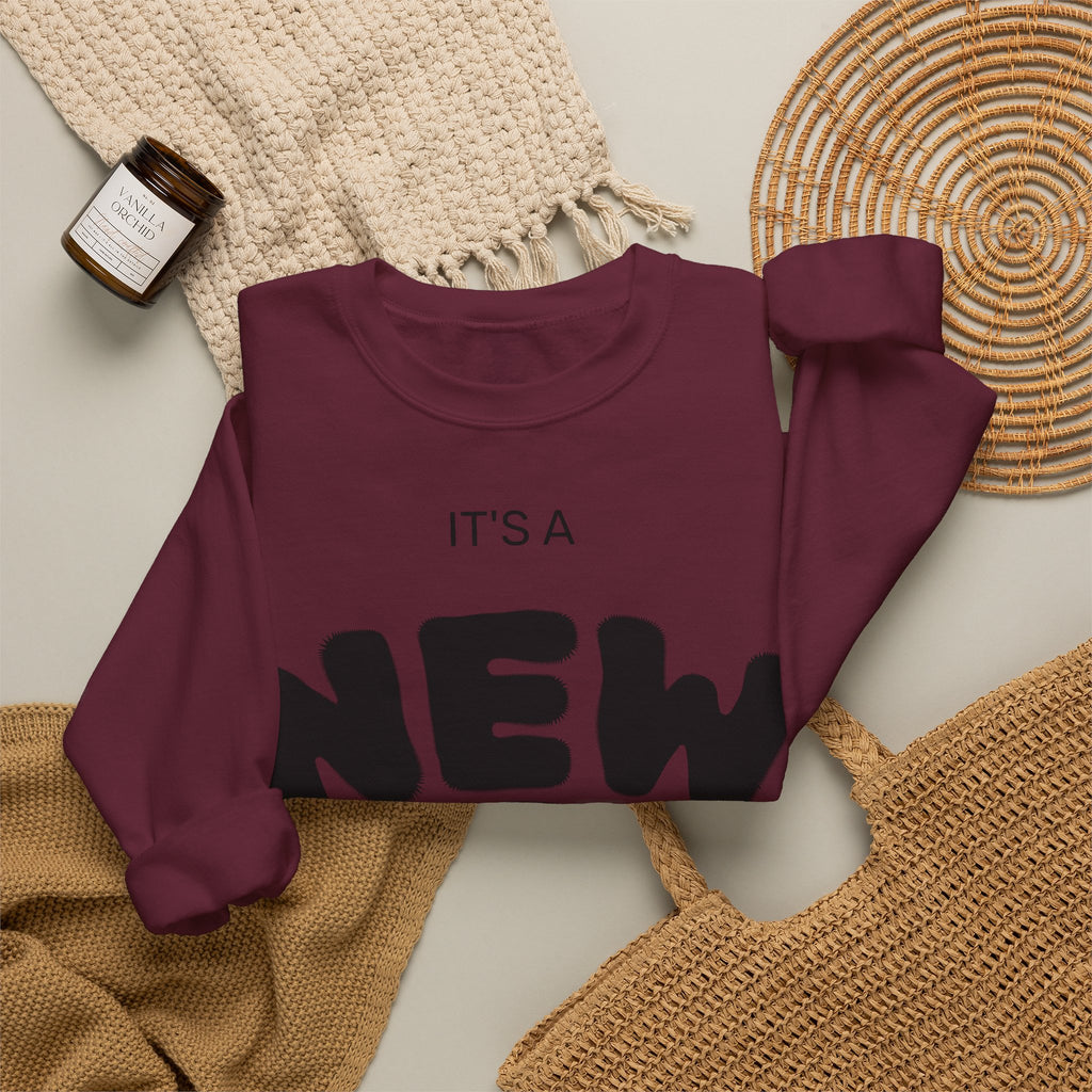 New Day Crewneck Sweatshirt – "It's a New Day, Rise N' Shine" Motivational Pullover