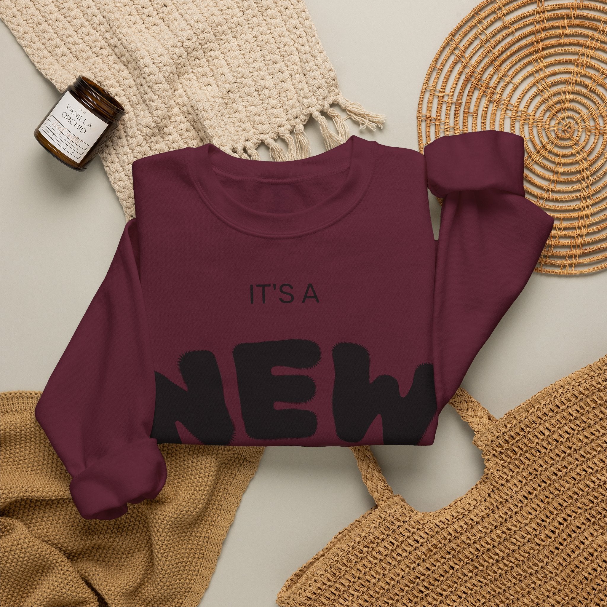 New Day Crewneck Sweatshirt – "It's a New Day, Rise N' Shine" Motivational Pullover
