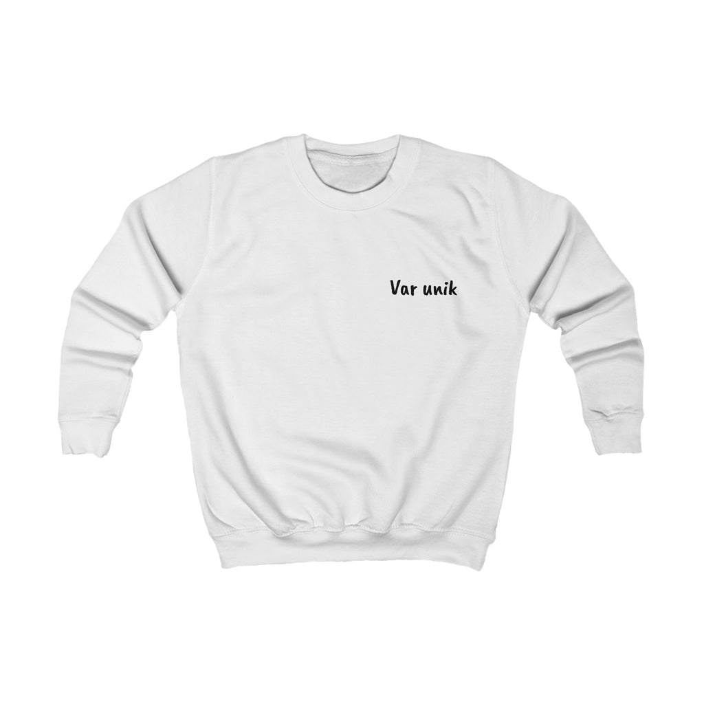 Kids Sweatshirt — "Var unik" Minimalist Comfort Pullover for Kids