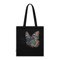 Navy Organic Tote Bag with Watercolor Rainbow Butterfly — Eco-Friendly Market & Gift Tote