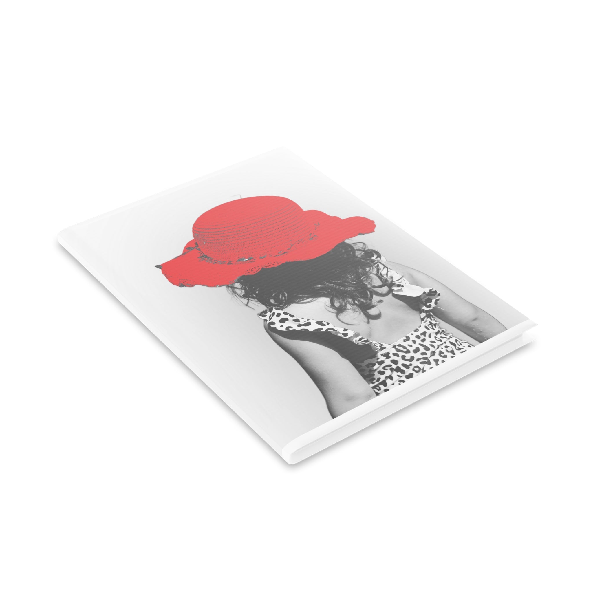 Hardcover Notebook — Retro Girl with Red Sun Hat Journal