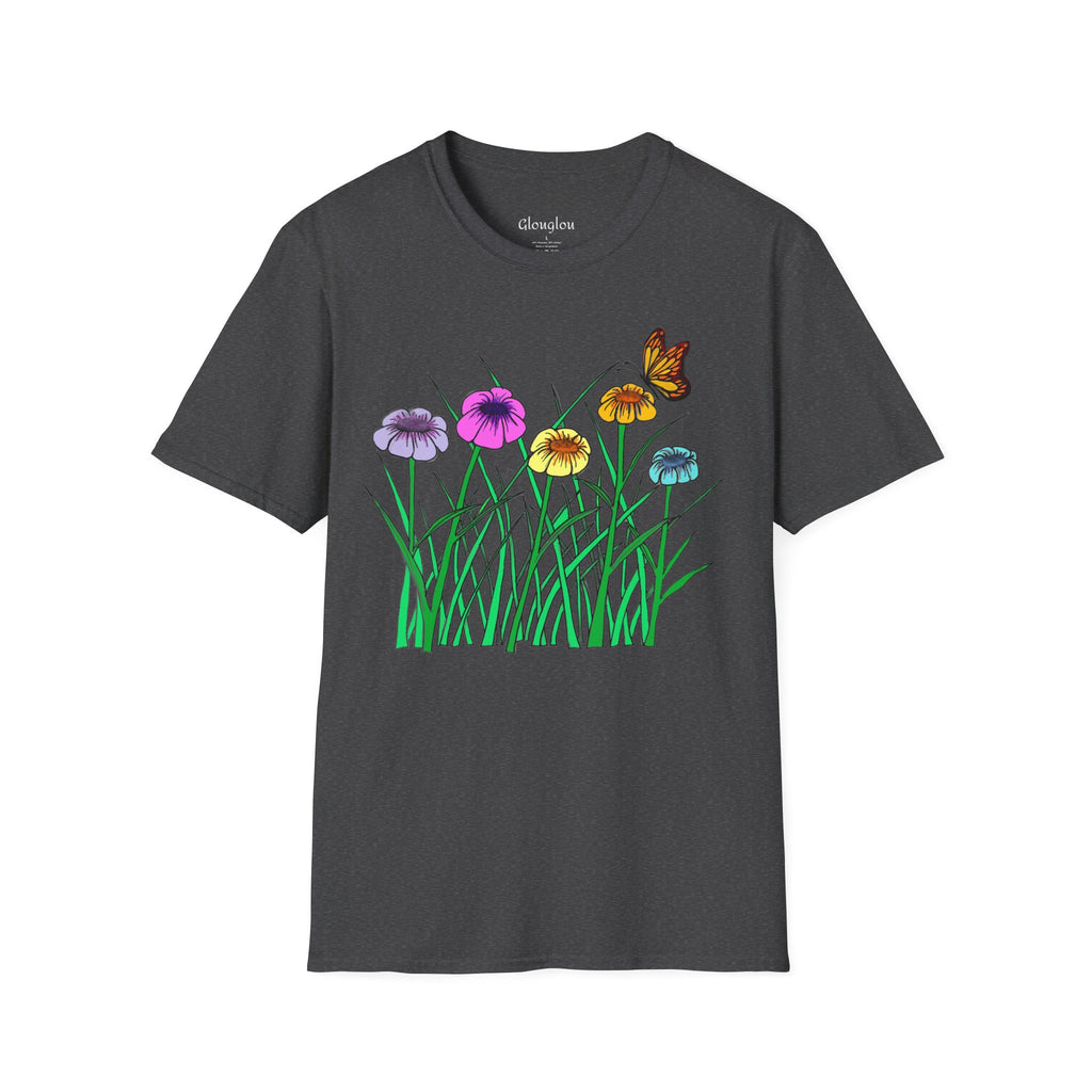Floral Butterfly Garden T-Shirt — Colorful Wildflower Tee