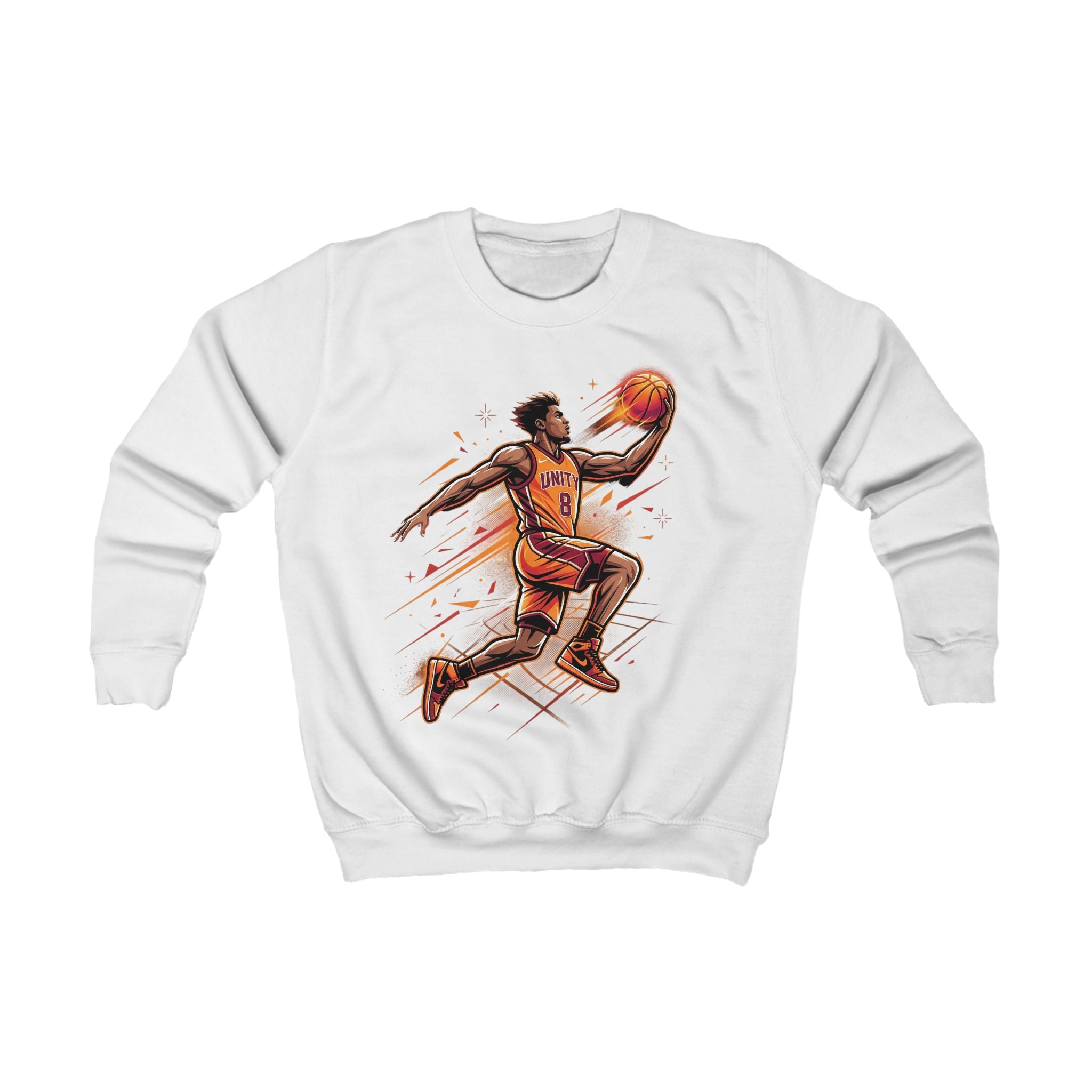 Kids Basketball Sweatshirt – Dunking Player Graphic Crewneck