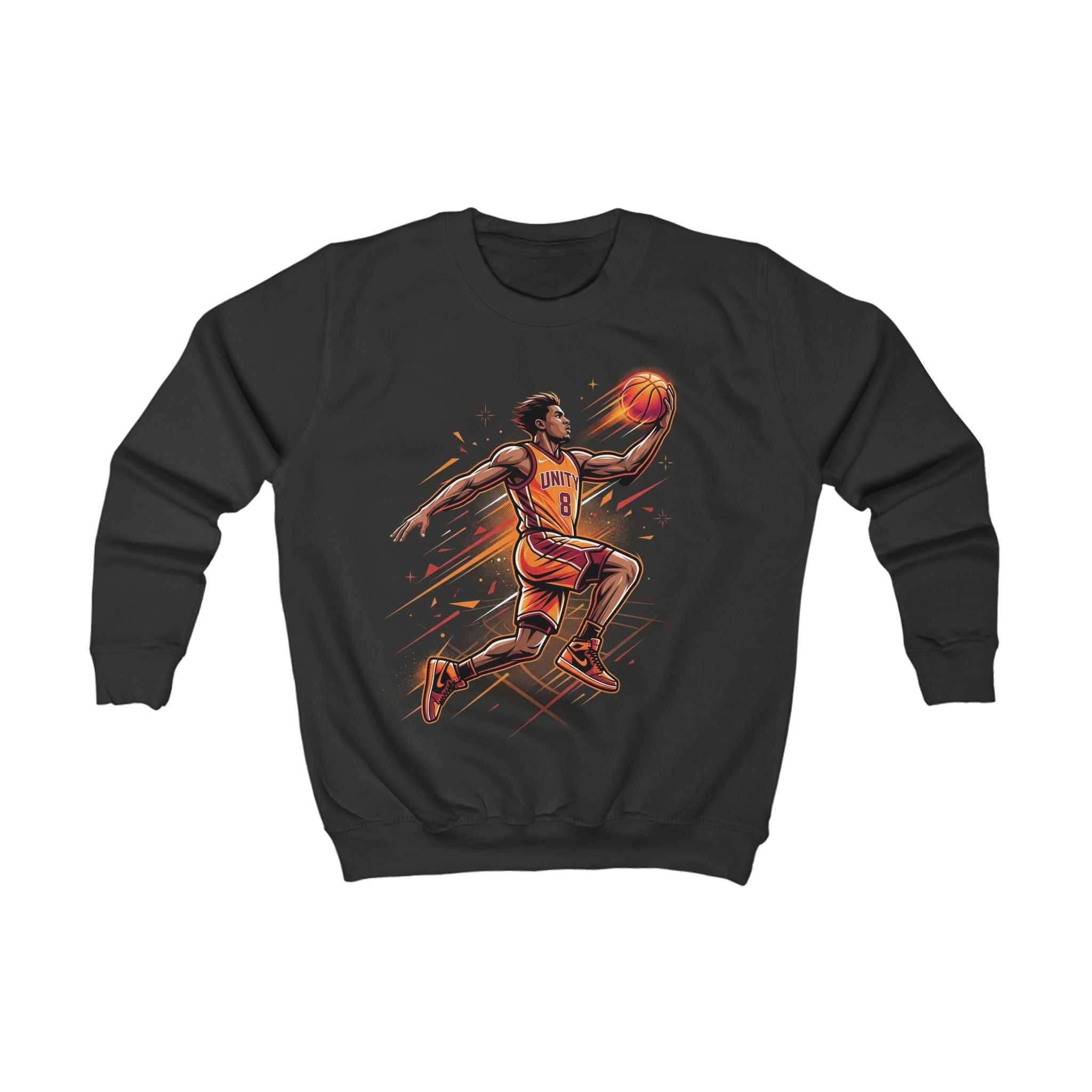 Kids Basketball Sweatshirt – Dunking Player Graphic Crewneck