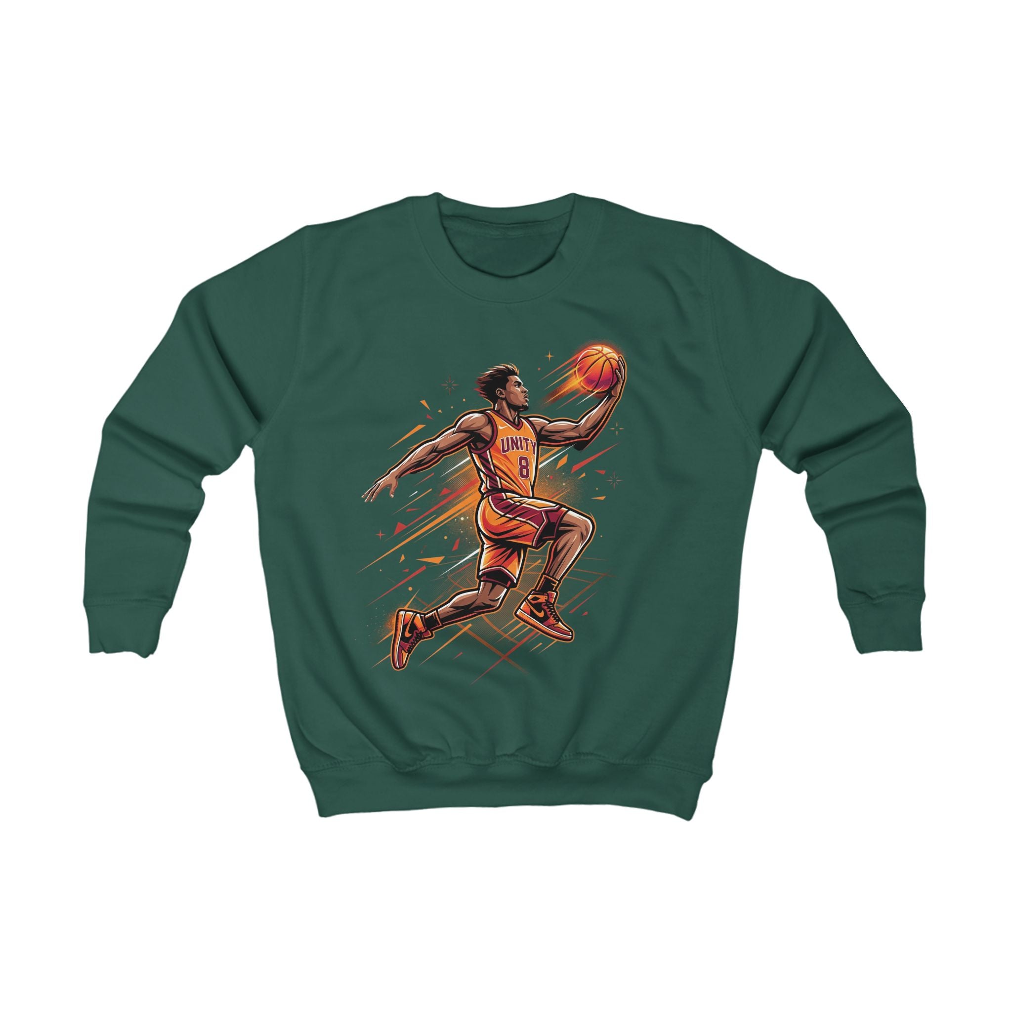 Kids Basketball Sweatshirt – Dunking Player Graphic Crewneck